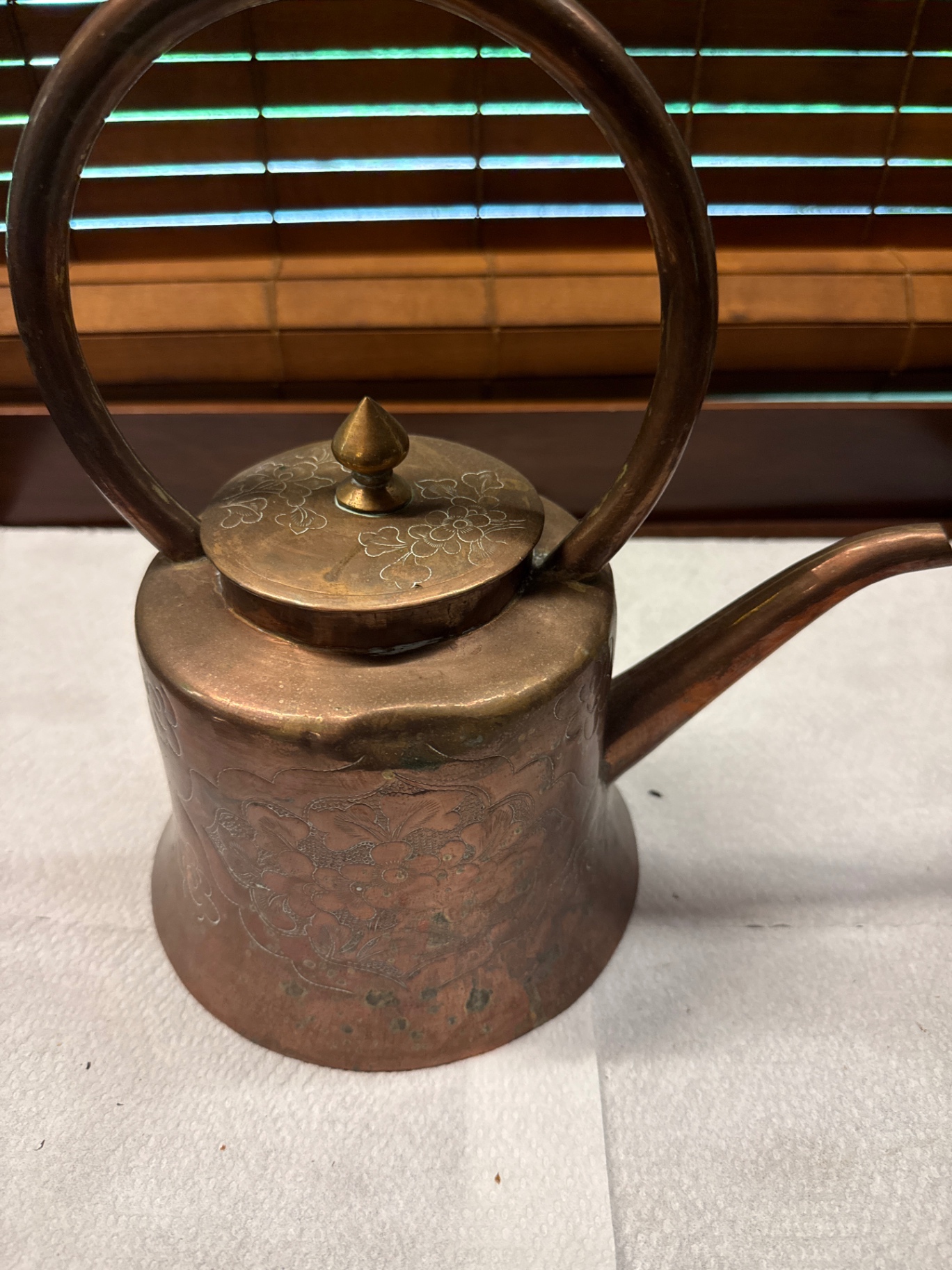 Engraved copper teapot - image 3 of 4