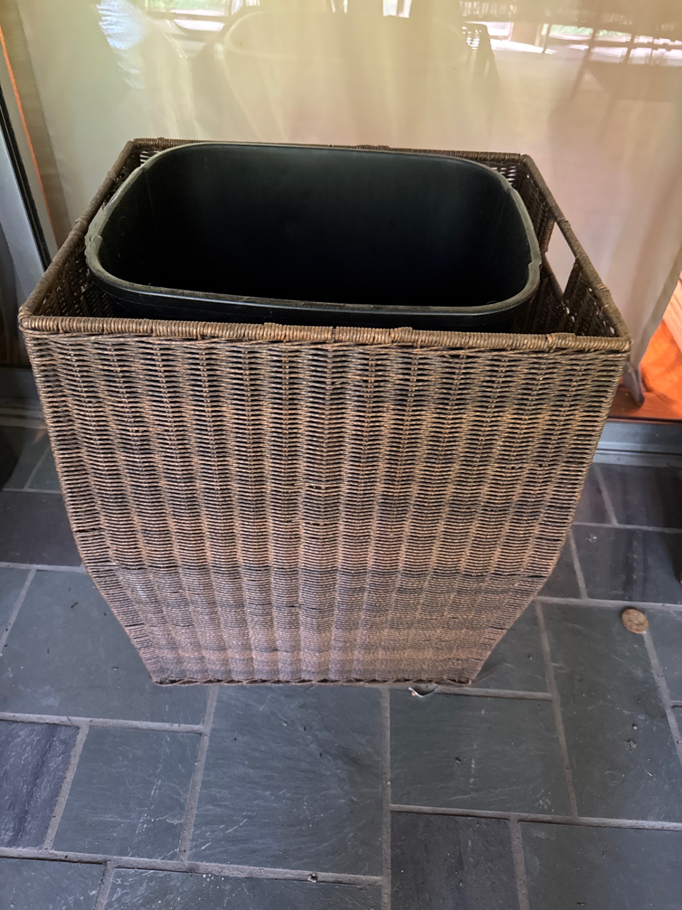 Wicker basket with plastic liner - image 2 of 3