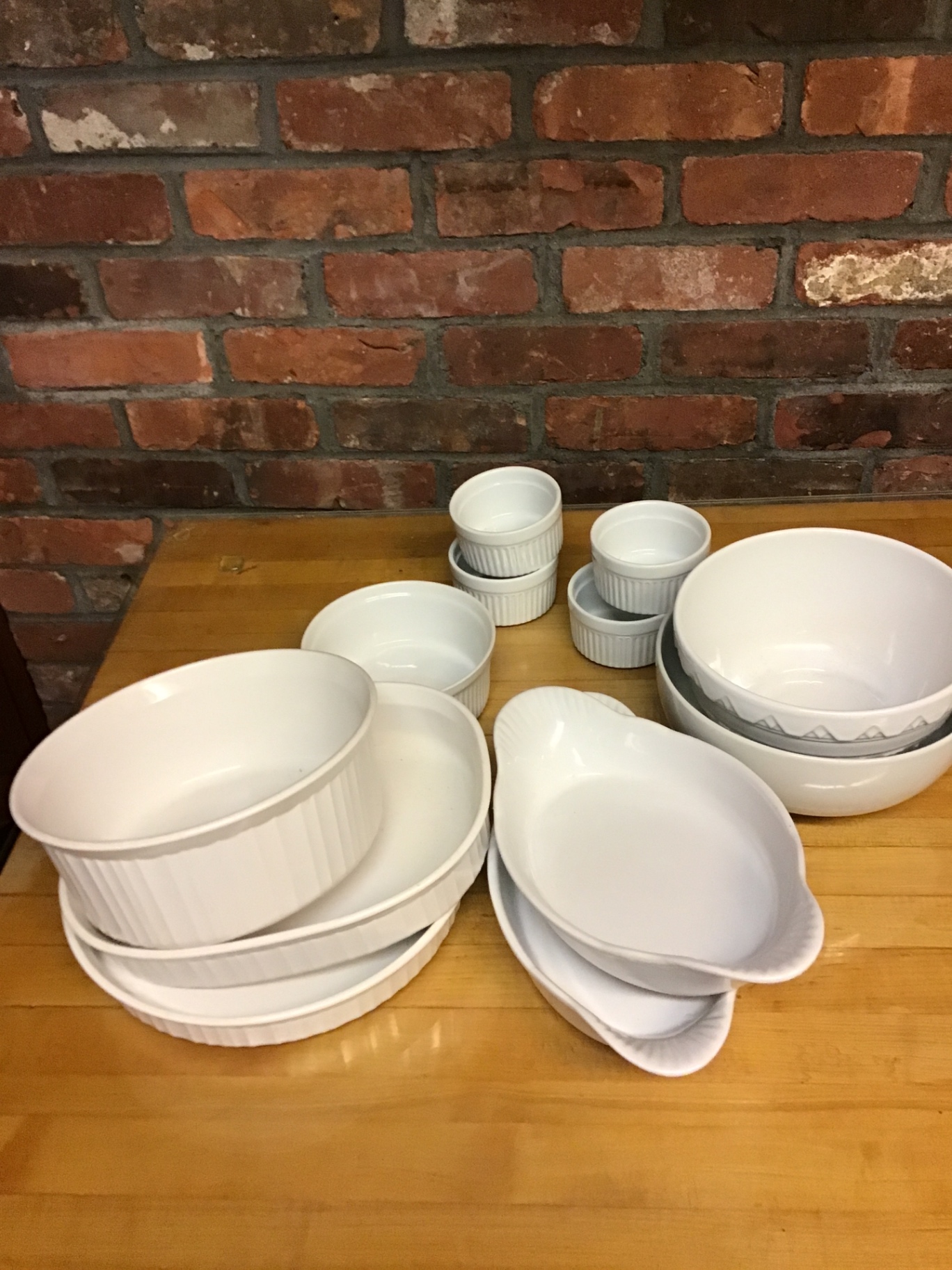 White ceramic bowls, ramekins, and serving dishes - image 1 of 1