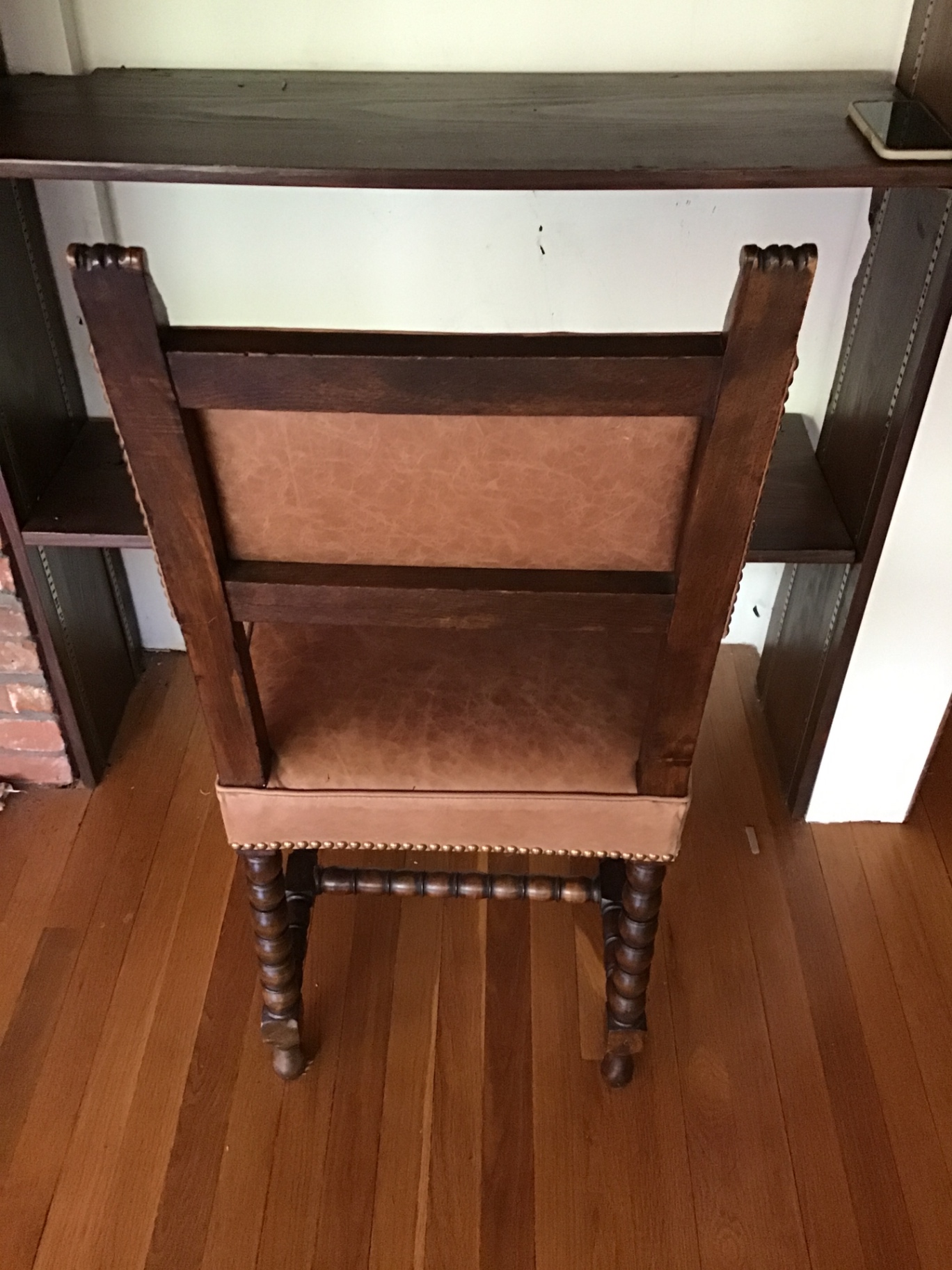 4 Leather-upholstered antique-style chairs $400 minimum bid - image 3 of 3