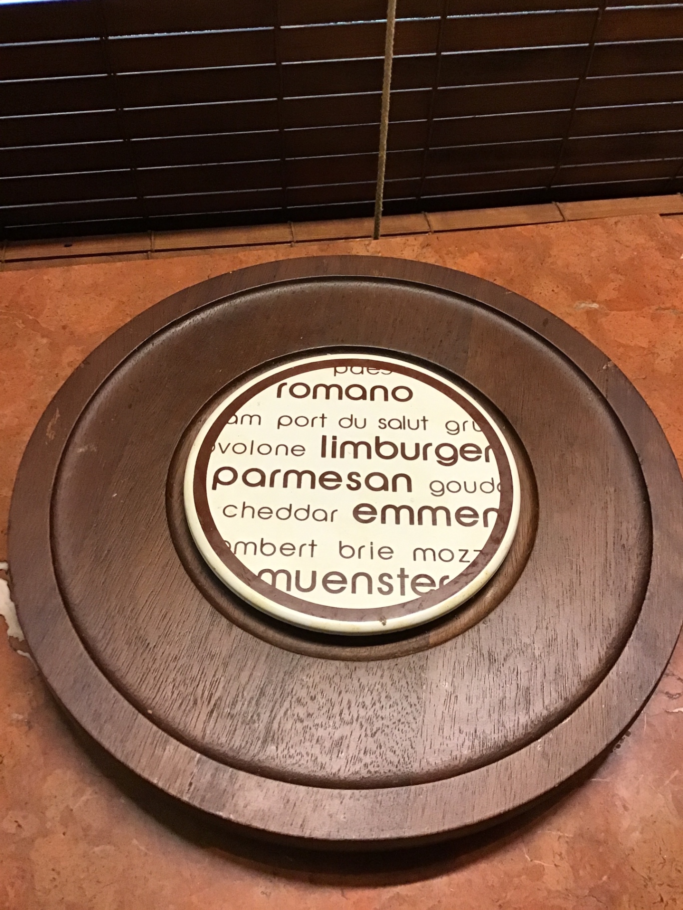 Round wooden cheese boards with built-in center inserts - image 3 of 3
