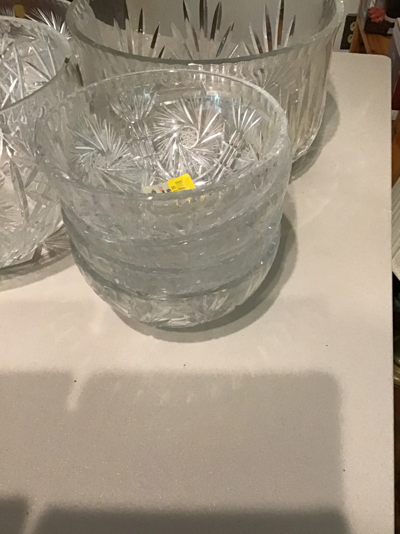 clear cut-glass bowls with starburst pattern - image 2 of 4