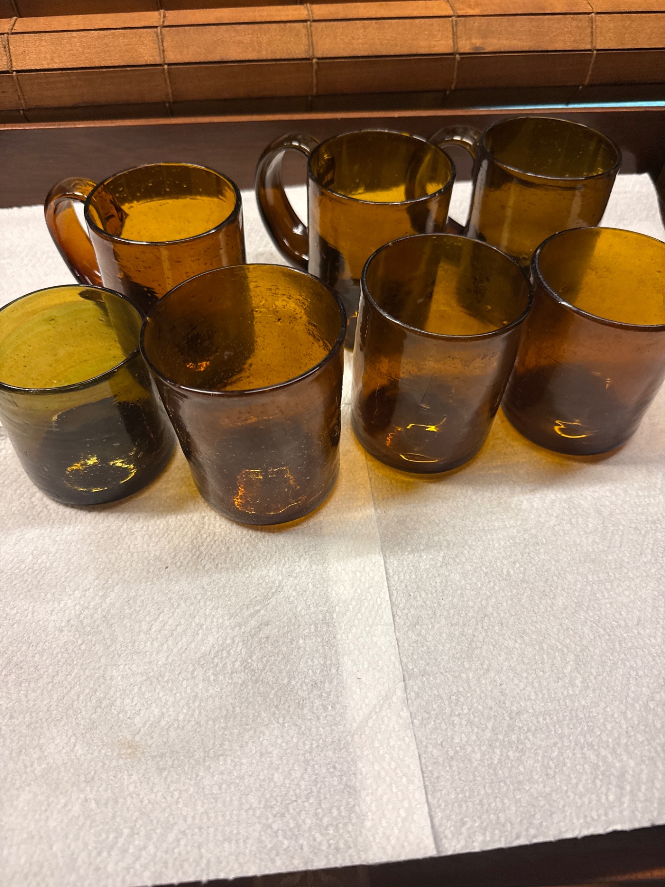 Set of Amber Glass Mugs - image 1 of 2