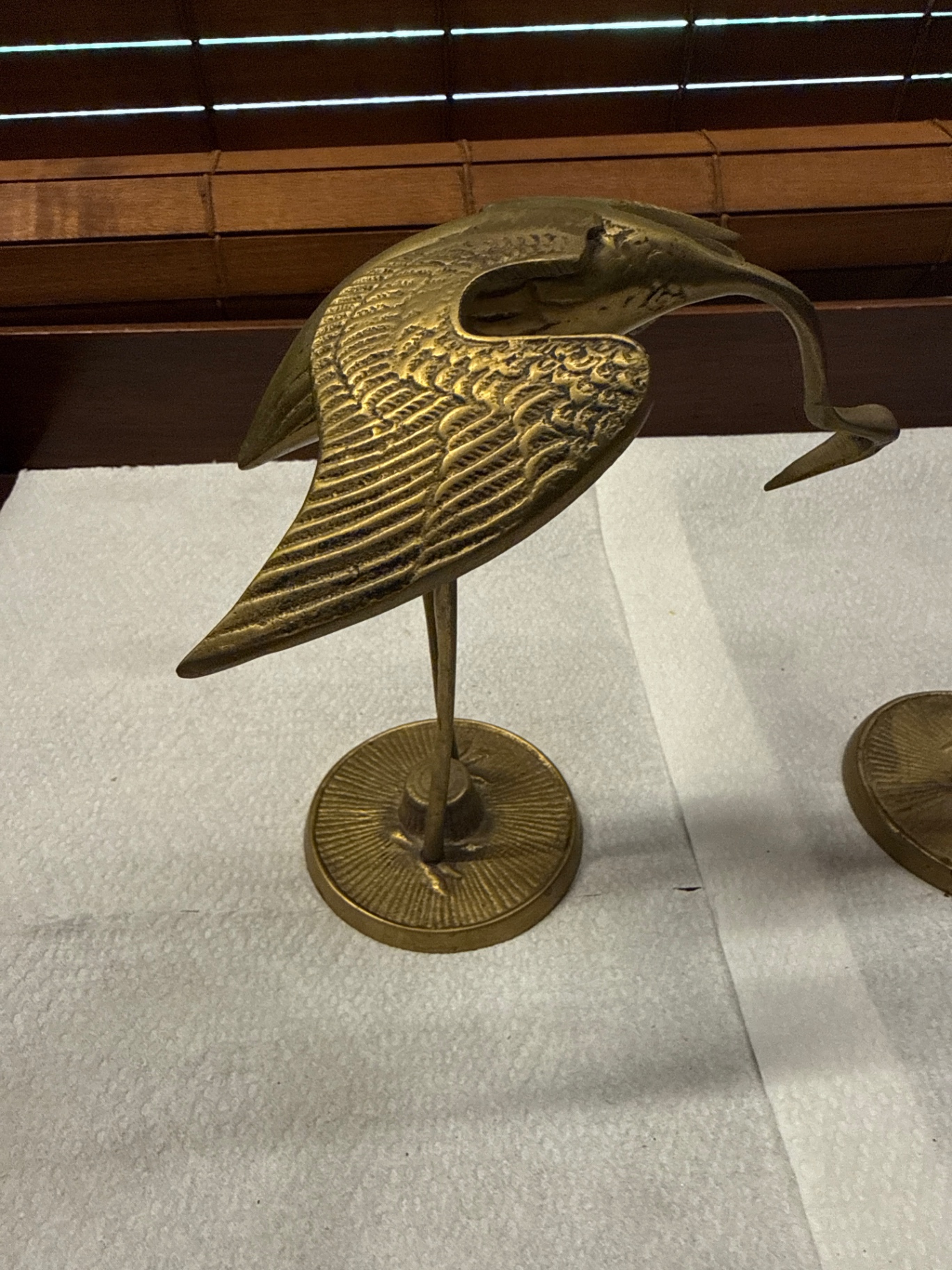 Two Brass Crane Sculptures - image 2 of 3