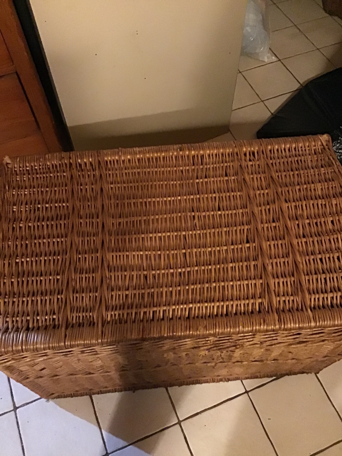 Woven wicker storage chest - image 2 of 2