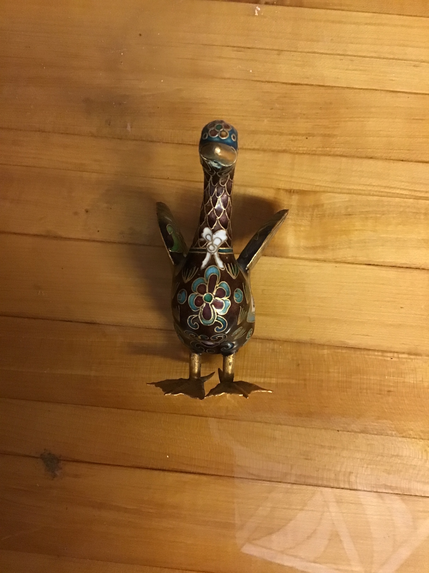 Cloisonné enamel bird figurine - image 1 of 3