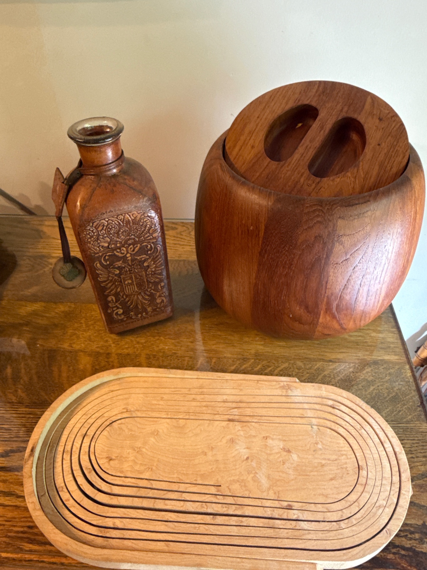 Rustic wooden vessels and fruit basket  - image 1 of 5