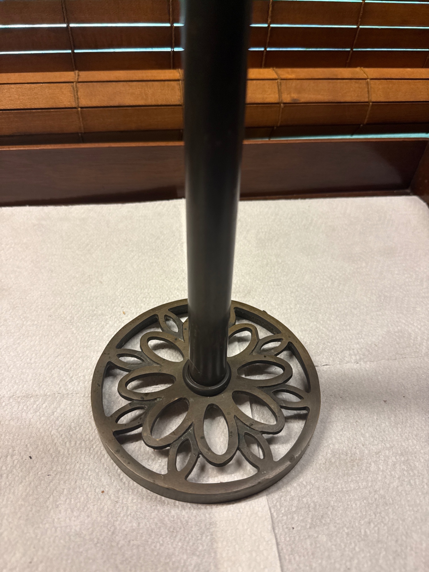 Tall metal candle holder with glass hurricane - image 2 of 3