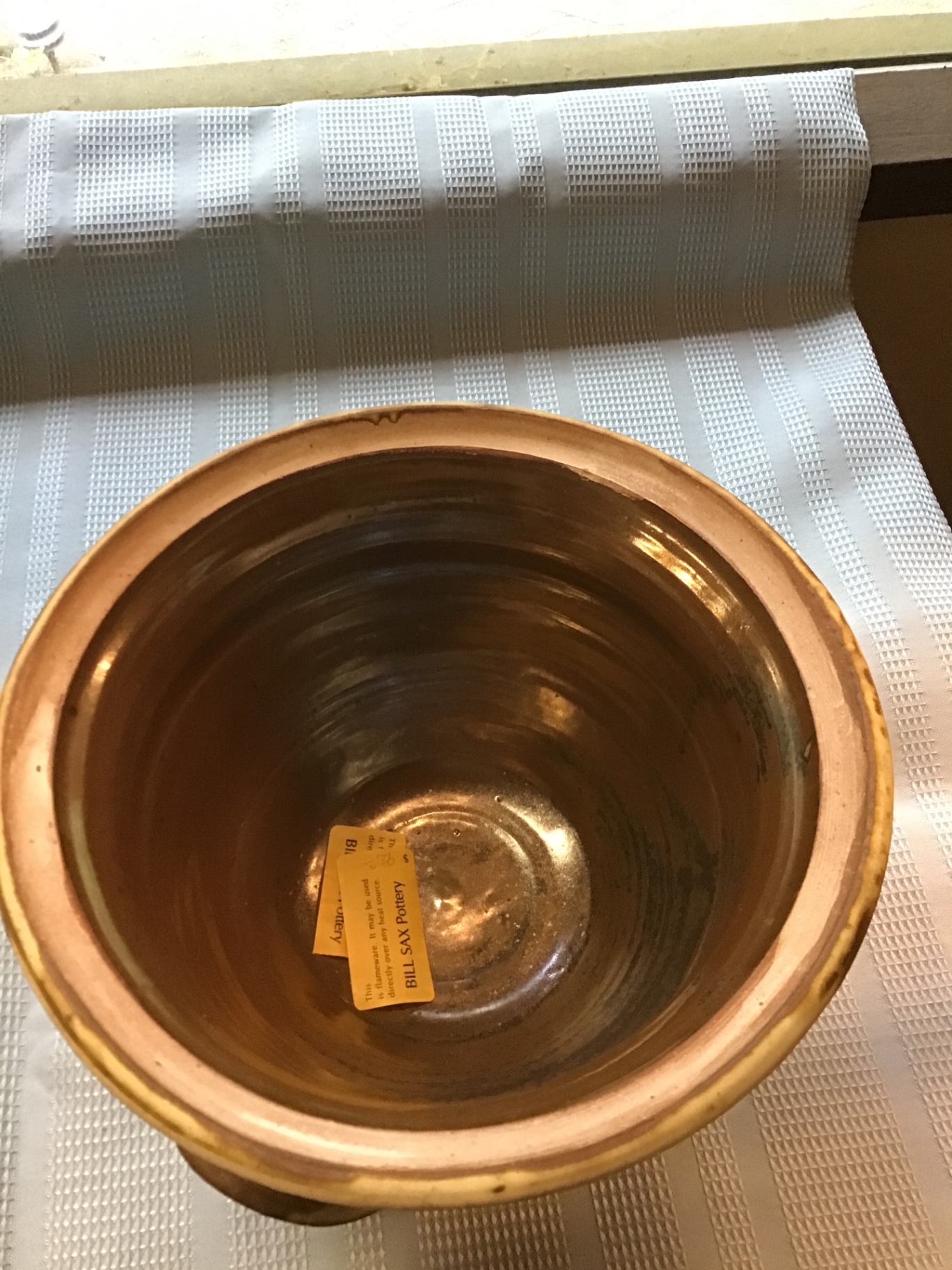 Brown glazed ceramic lidded crock - image 3 of 5