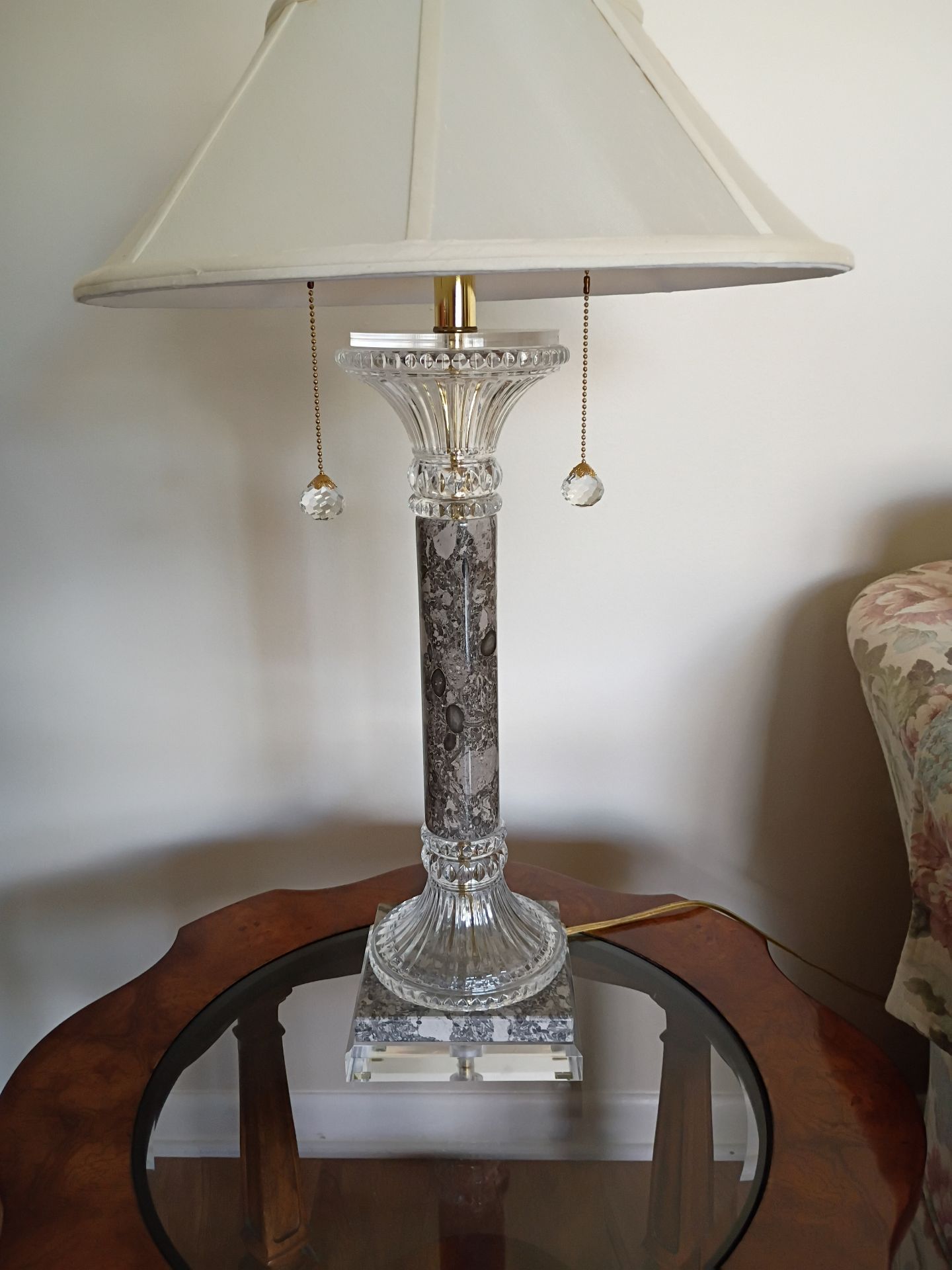3 Marble and Crystal Table Lamps - image 8 of 10