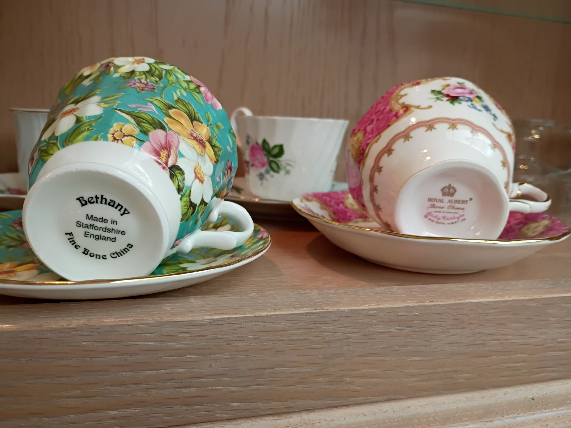 Floral Porcelain Tea Set and Assorted Teacups with Saucers - image 5 of 7