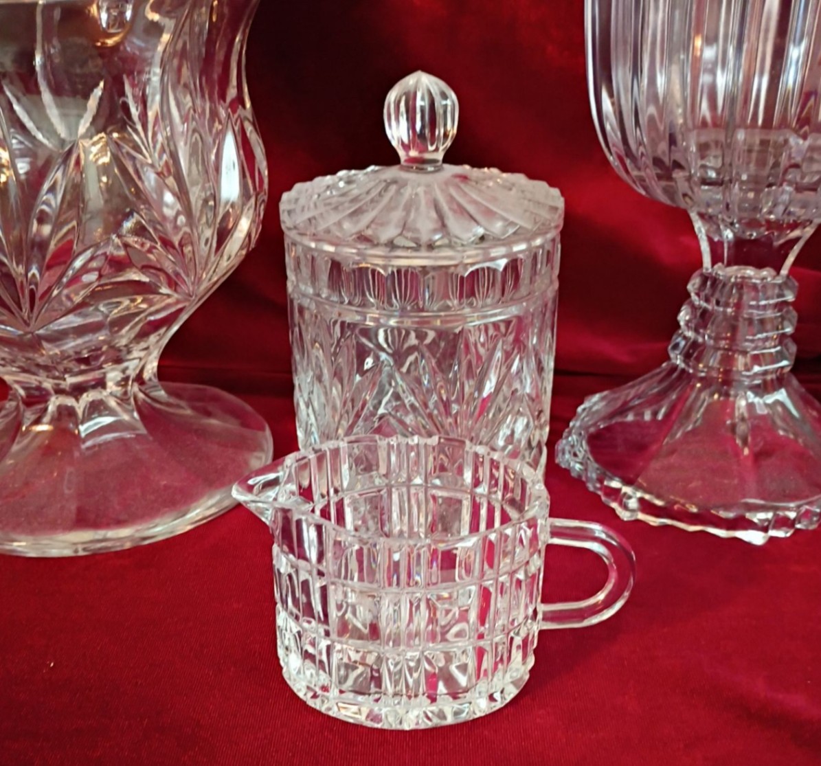 Assorted Cut Glass Decorative Containers and Vase - image 3 of 5