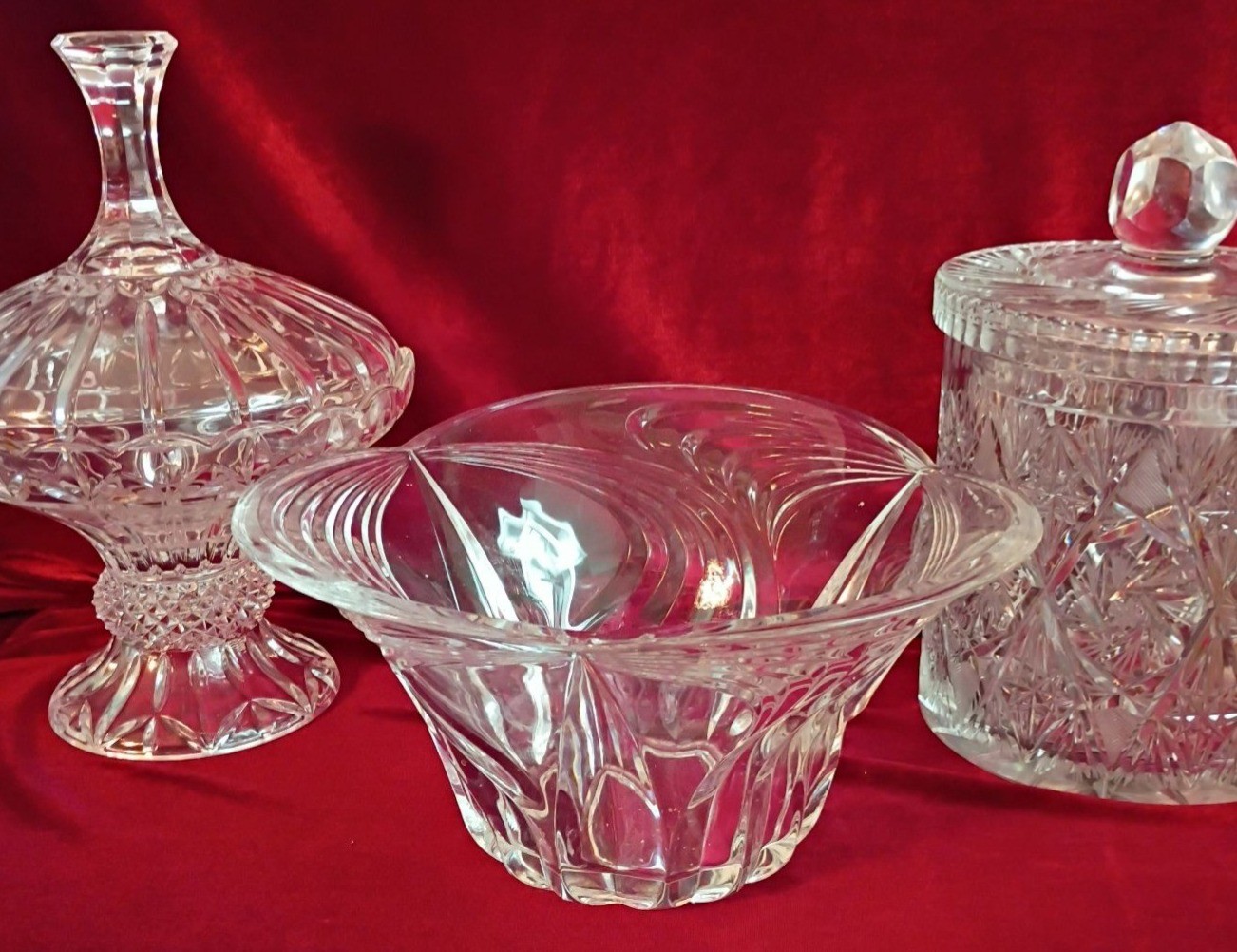 Assorted Cut Glass Decorative Containers and Bowl - image 2 of 4