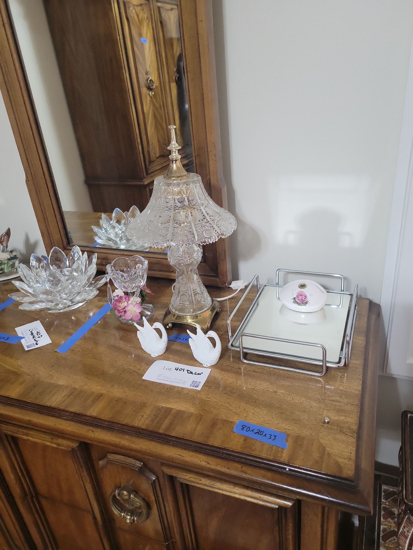 Crystal Lamp and Assorted Decorative Items - image 2 of 7