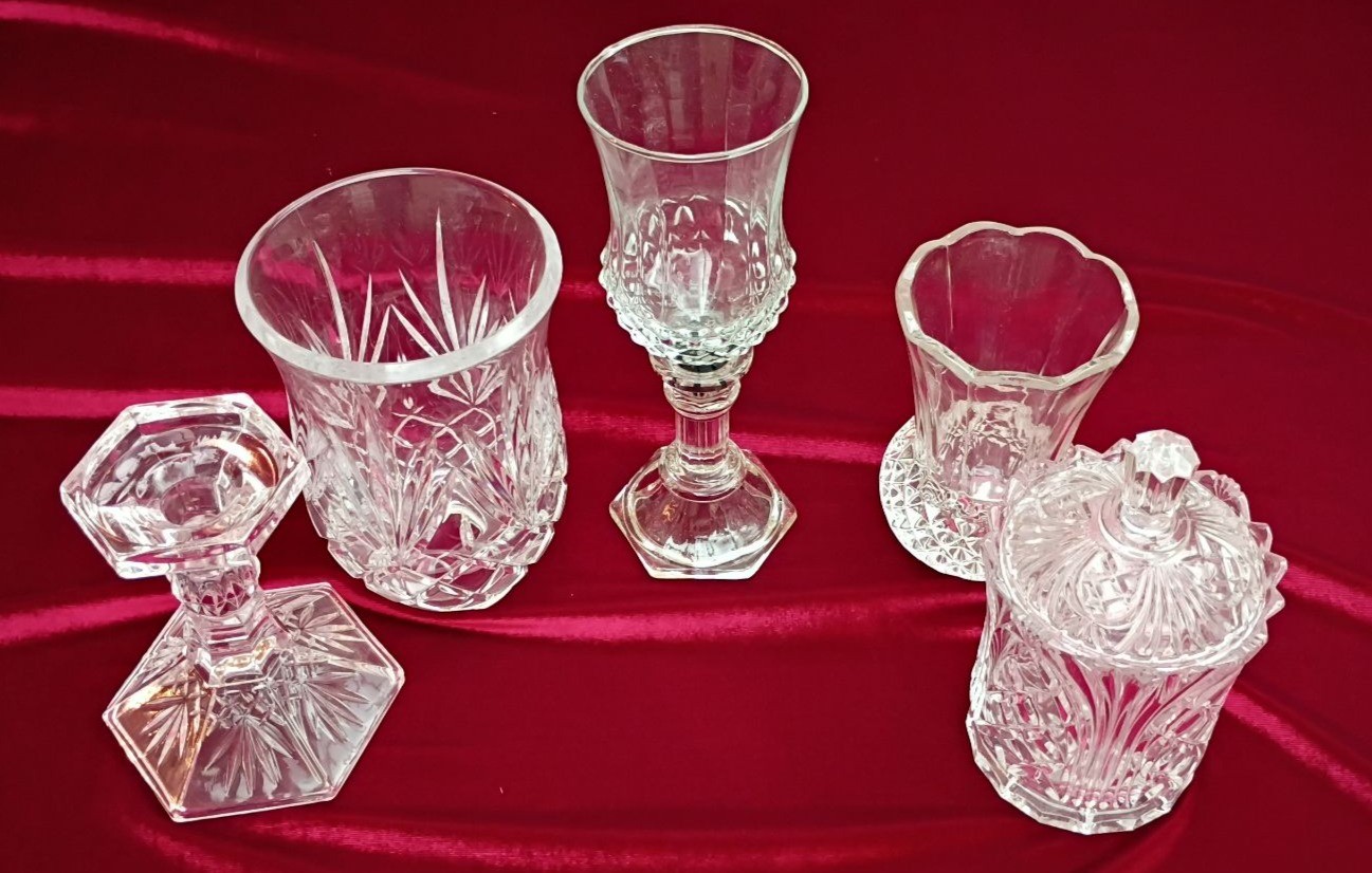 Assorted Cut Glass Decorative Tableware Pieces - image 1 of 4