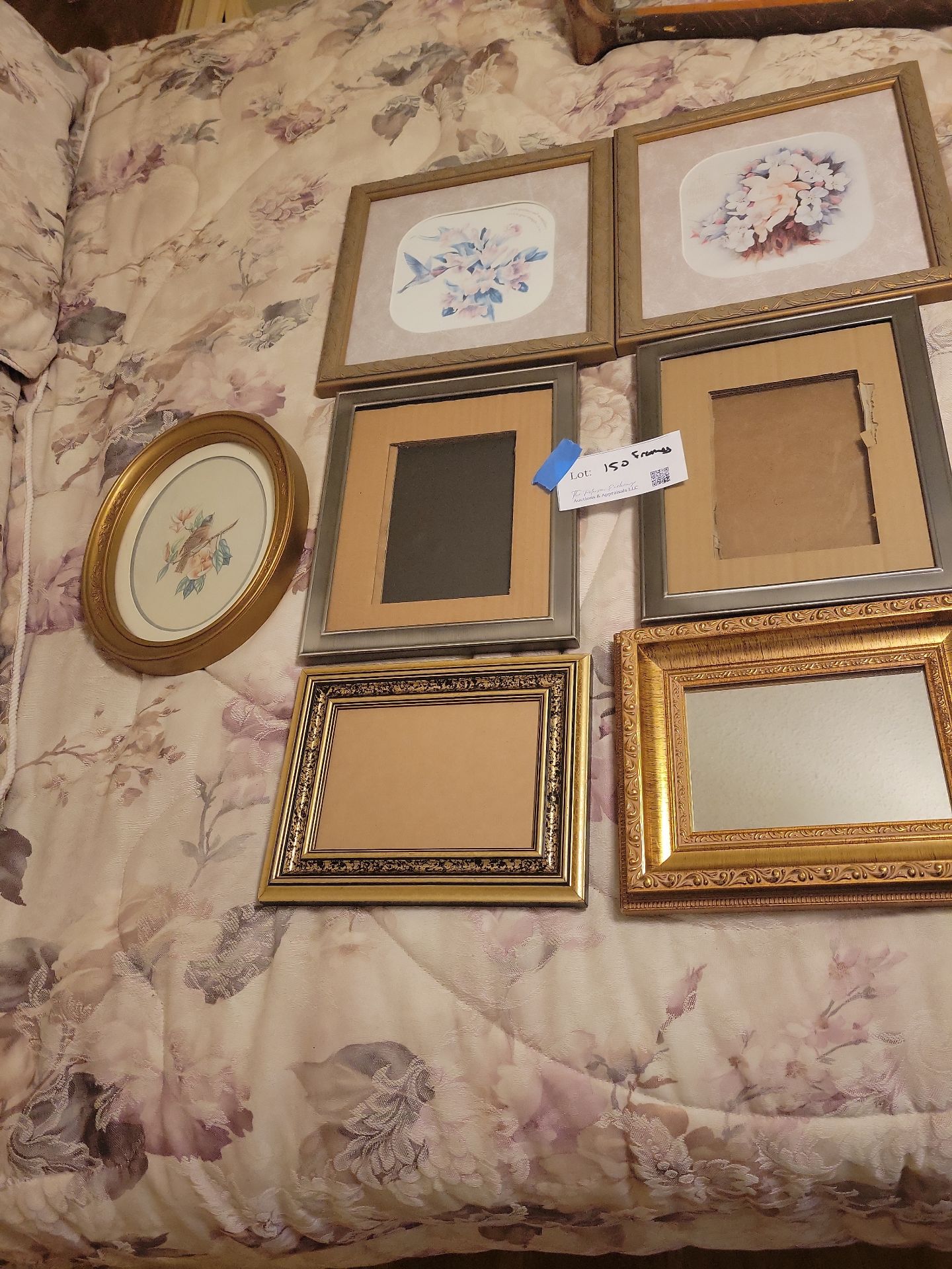 Assorted Framed Floral and Bird Wall Art with Empty Picture Frames - image 2 of 6