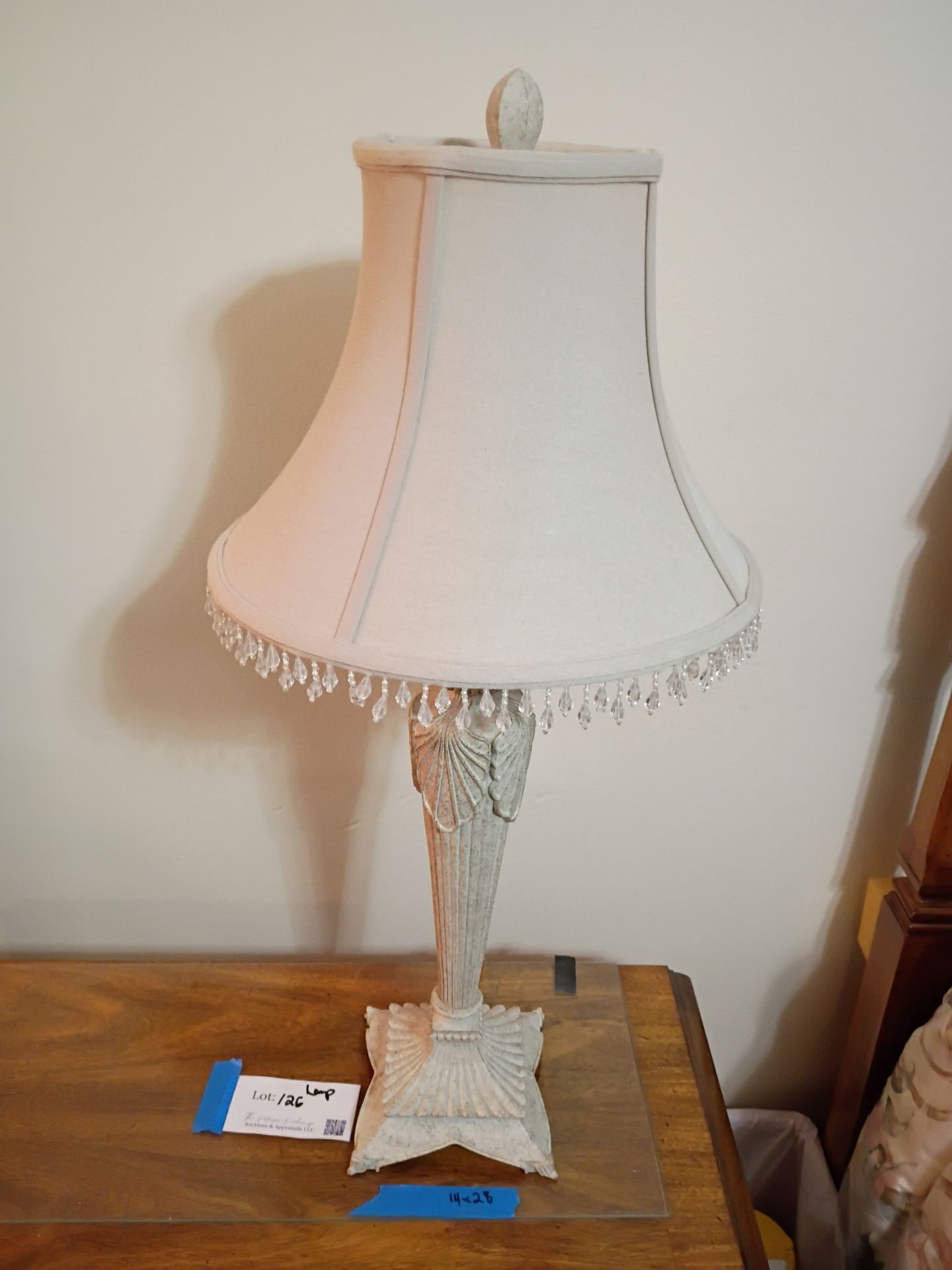 Decorative Table Lamp with Fabric Shade and Crystal Trim - image 1 of 5