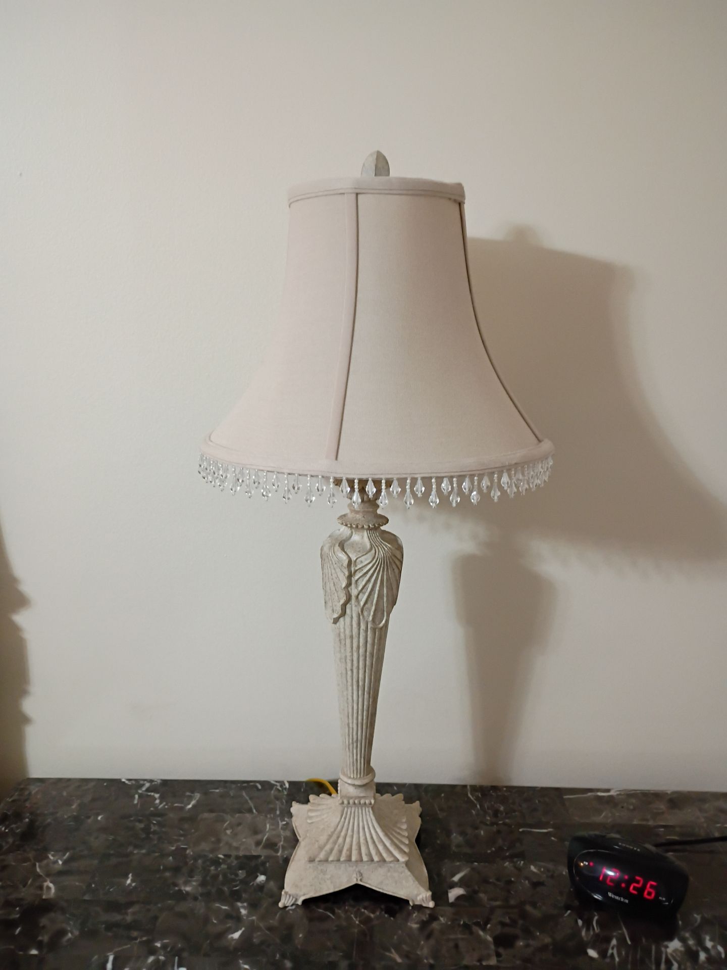 Decorative Table Lamp with Fabric Shade and Crystal Trim - image 5 of 5