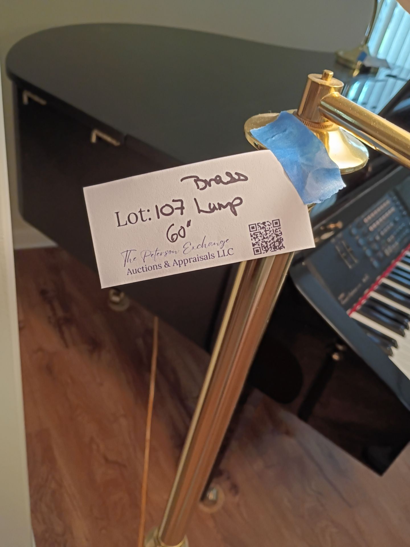 Brass Floor Lamp with White Shade - image 5 of 5