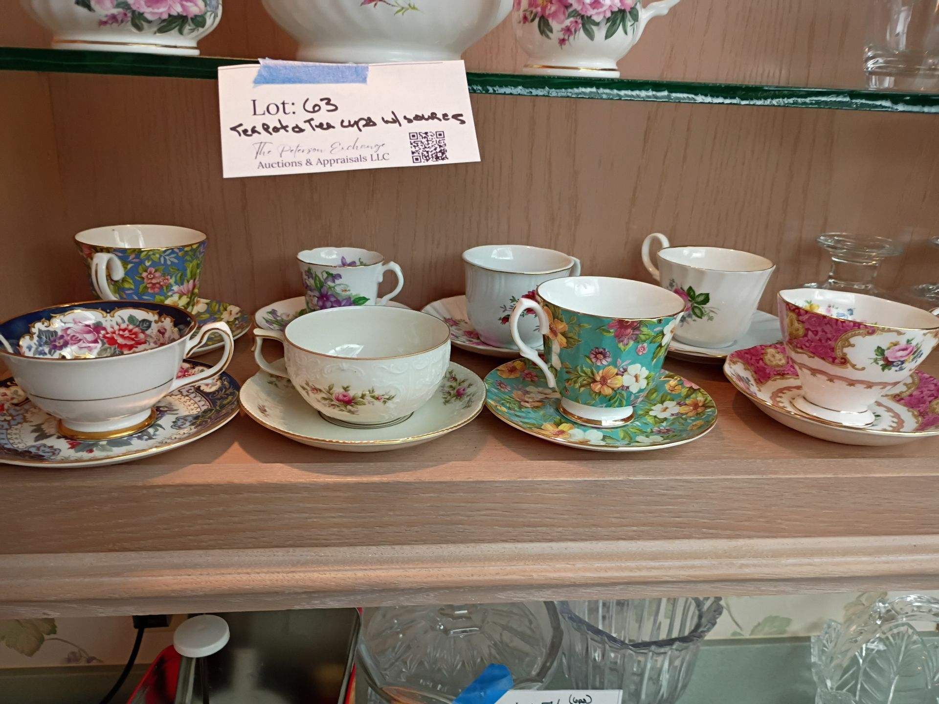 Floral Porcelain Tea Set and Assorted Teacups with Saucers - image 2 of 7