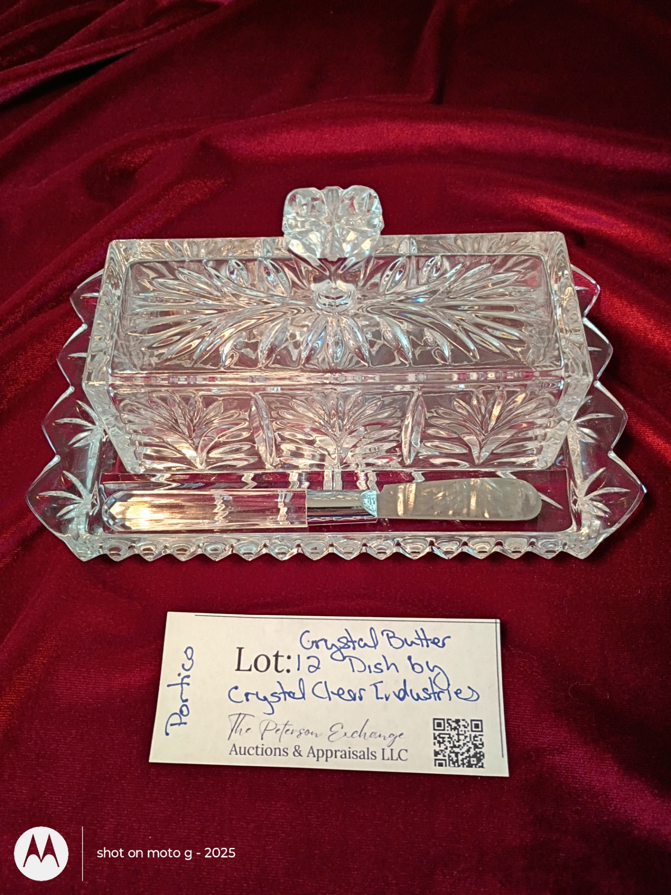 Crystal Butter Dish with Tray and Spreaders - image 3 of 3