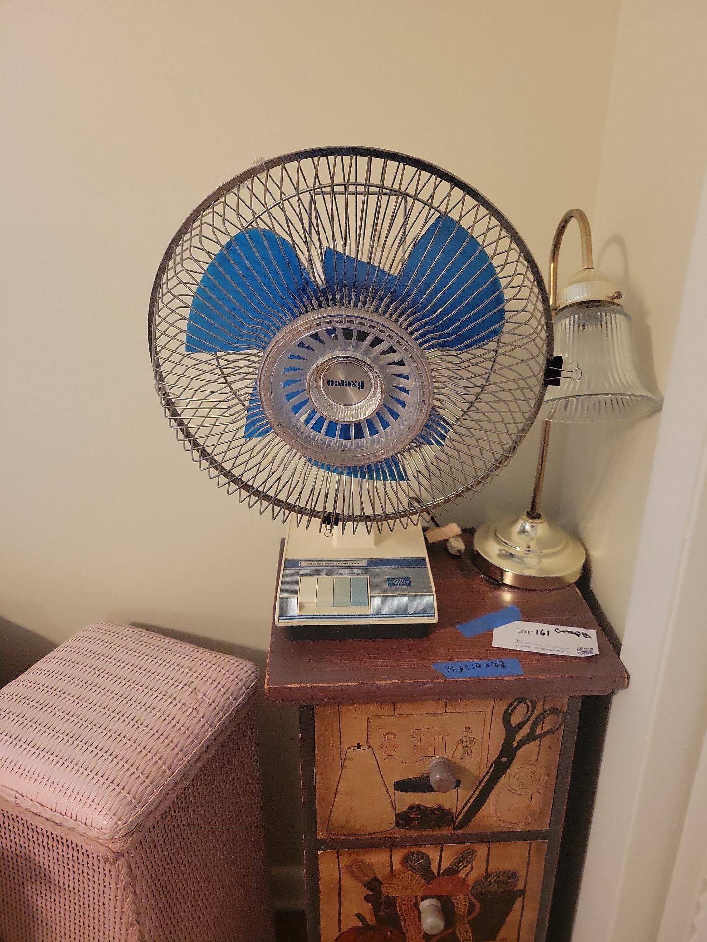 Table Fan, Desk Lamp, and Three-Drawer Storage Cabinet - image 2 of 5