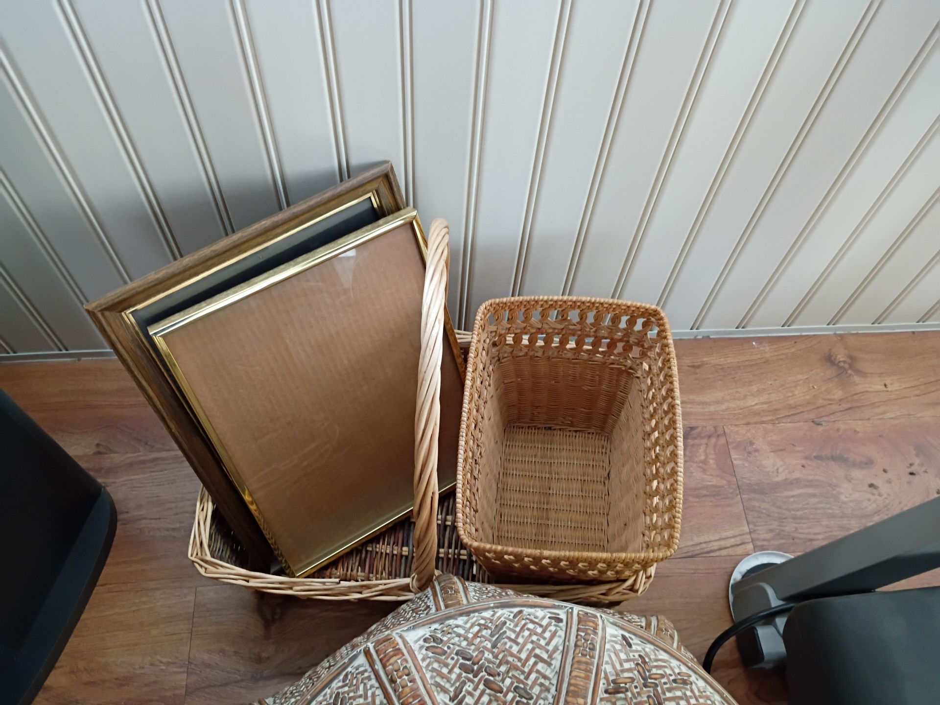 Woven Teapot-Shaped Decorative Container with Baskets and Picture Frames - image 2 of 5