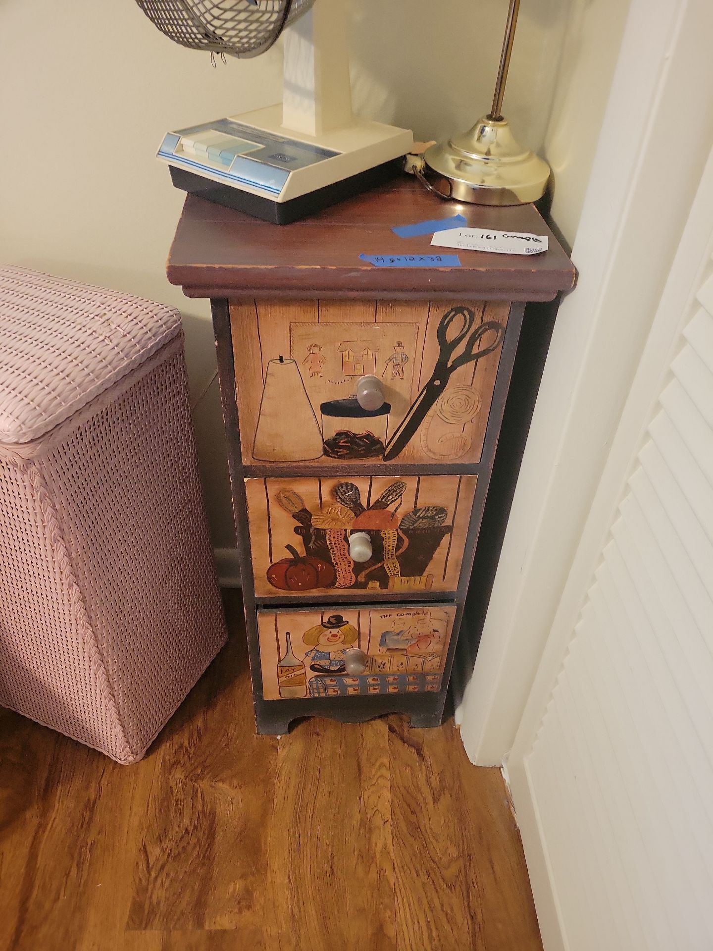Table Fan, Desk Lamp, and Three-Drawer Storage Cabinet - image 4 of 5