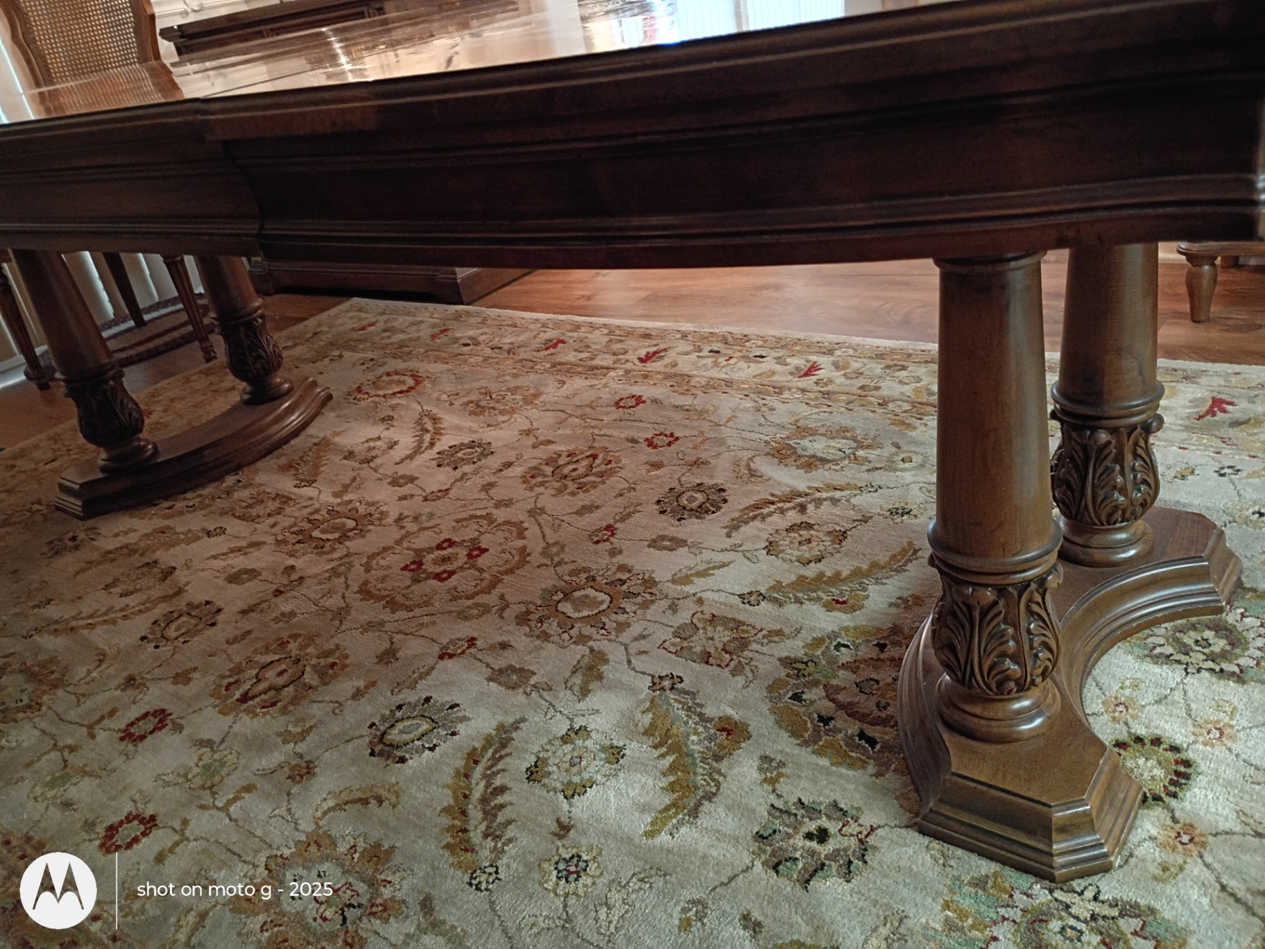 Wood Dining Table and Six Cane-Back Chairs - image 14 of 15