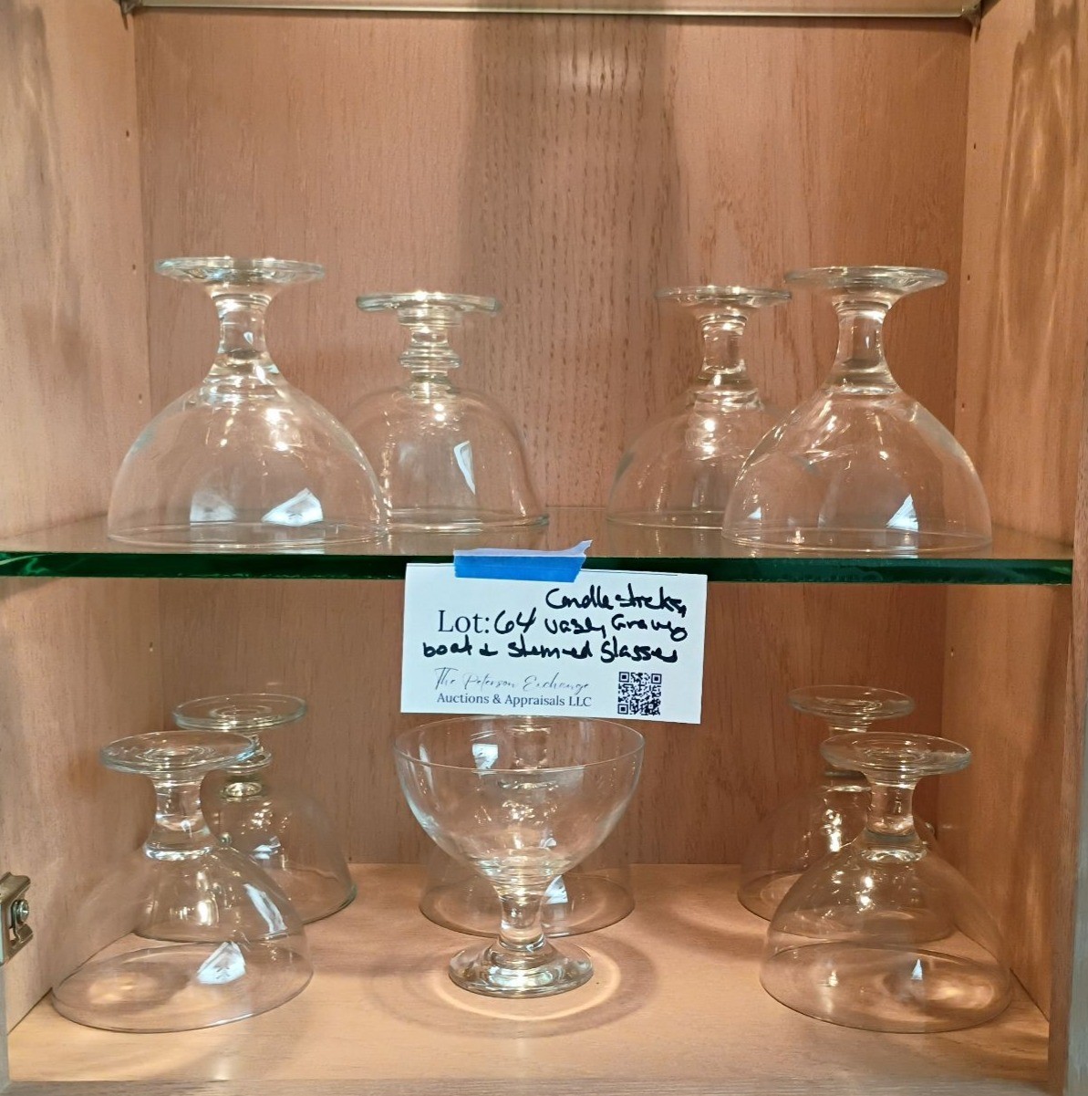 Clear Glass Stemware, Candle Holders, and Serving Dish - image 2 of 3