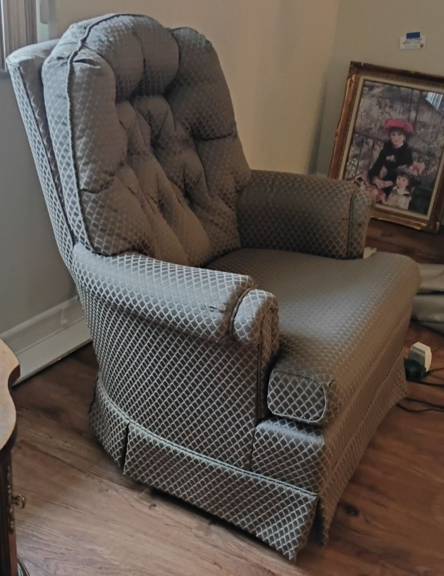 Upholstered Swivel Rocking Armchair - image 3 of 4