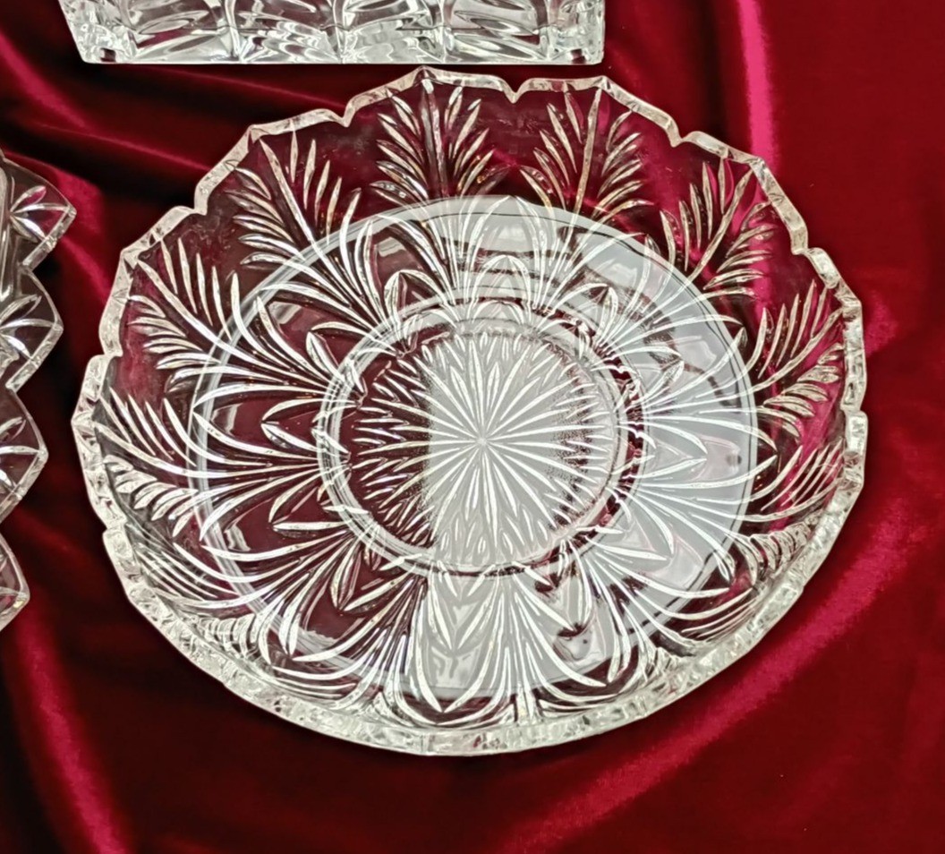 Assorted Cut Glass Serving Dishes and Basket - image 3 of 4