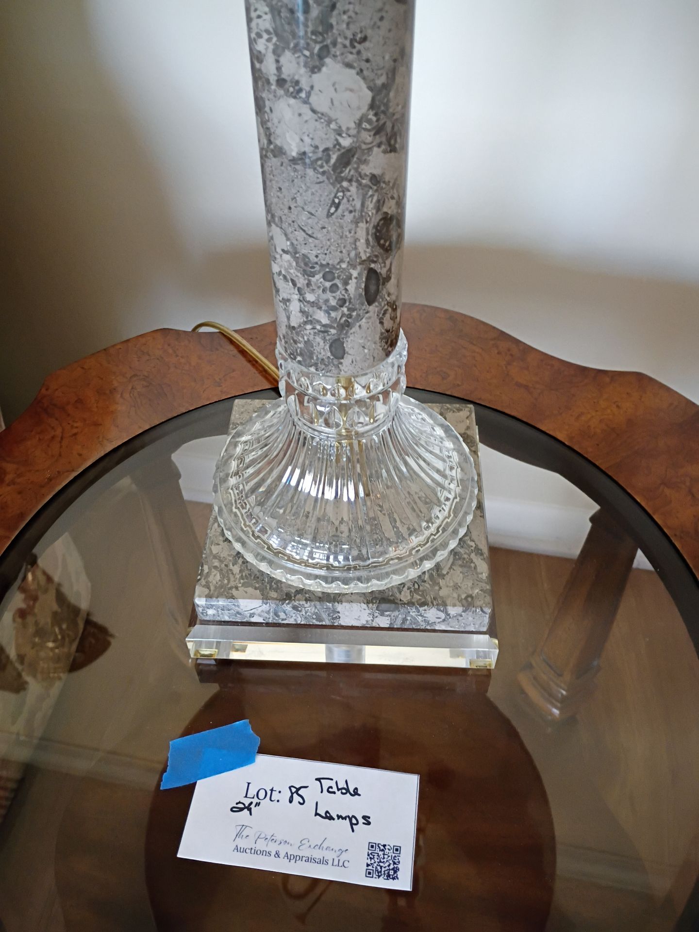 3 Marble and Crystal Table Lamps - image 2 of 10