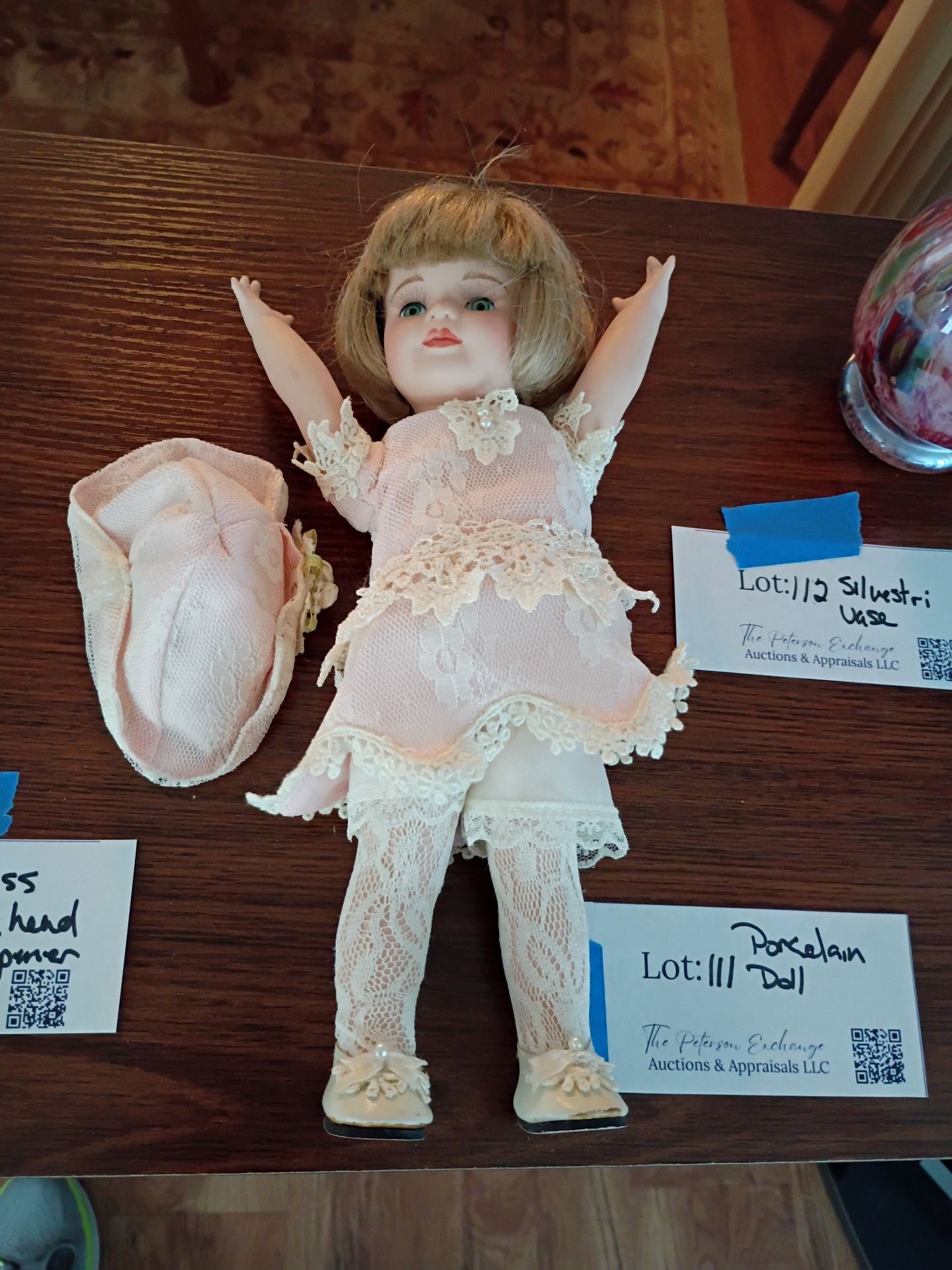 Porcelain Doll in Pink Lace Dress - image 3 of 4