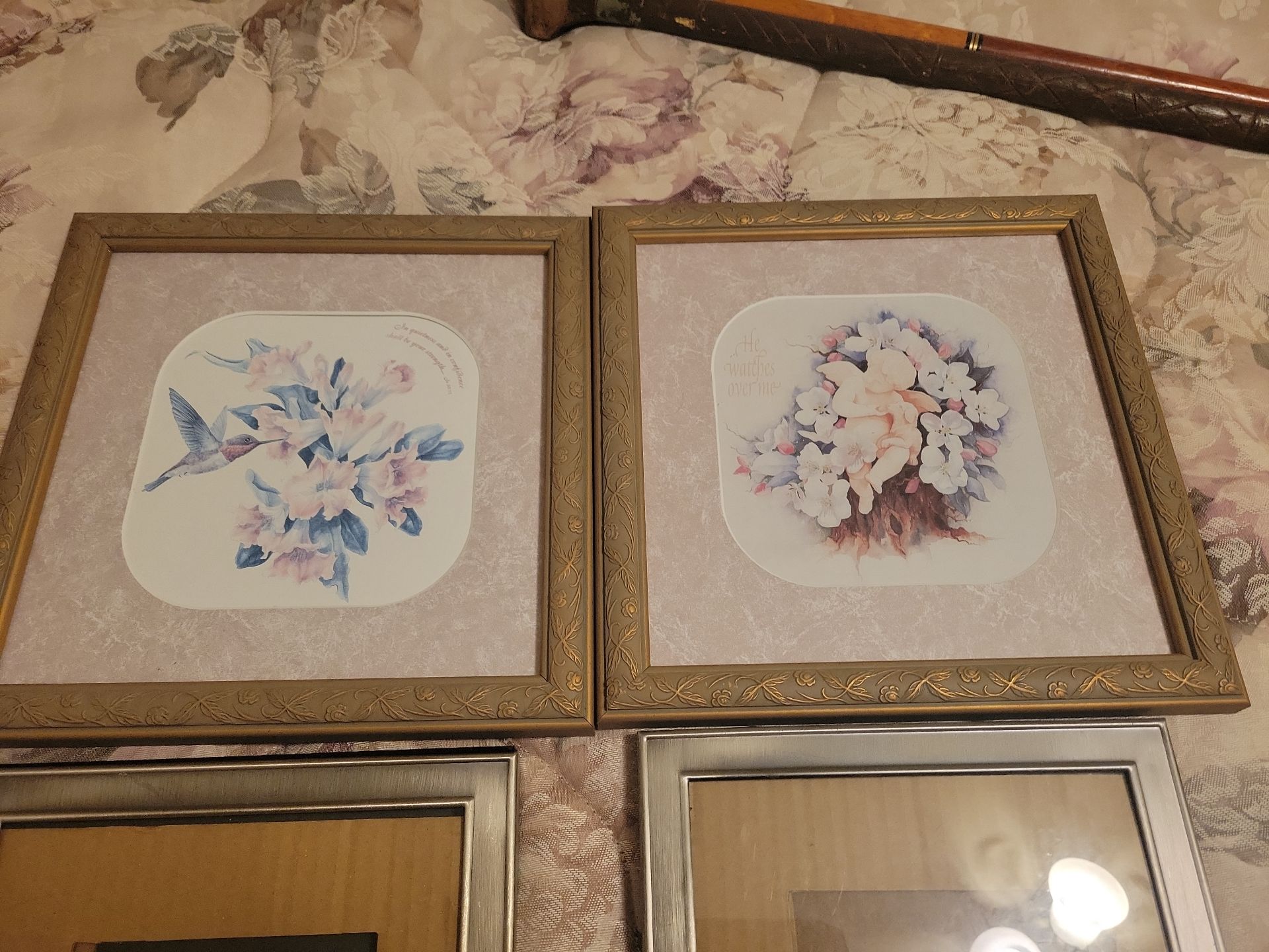 Assorted Framed Floral and Bird Wall Art with Empty Picture Frames - image 6 of 6