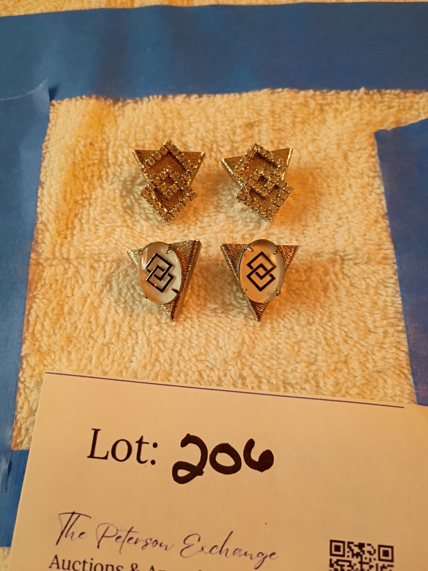 Two Pairs of Geometric Gold-Tone Clip-On Earrings - image 1 of 3