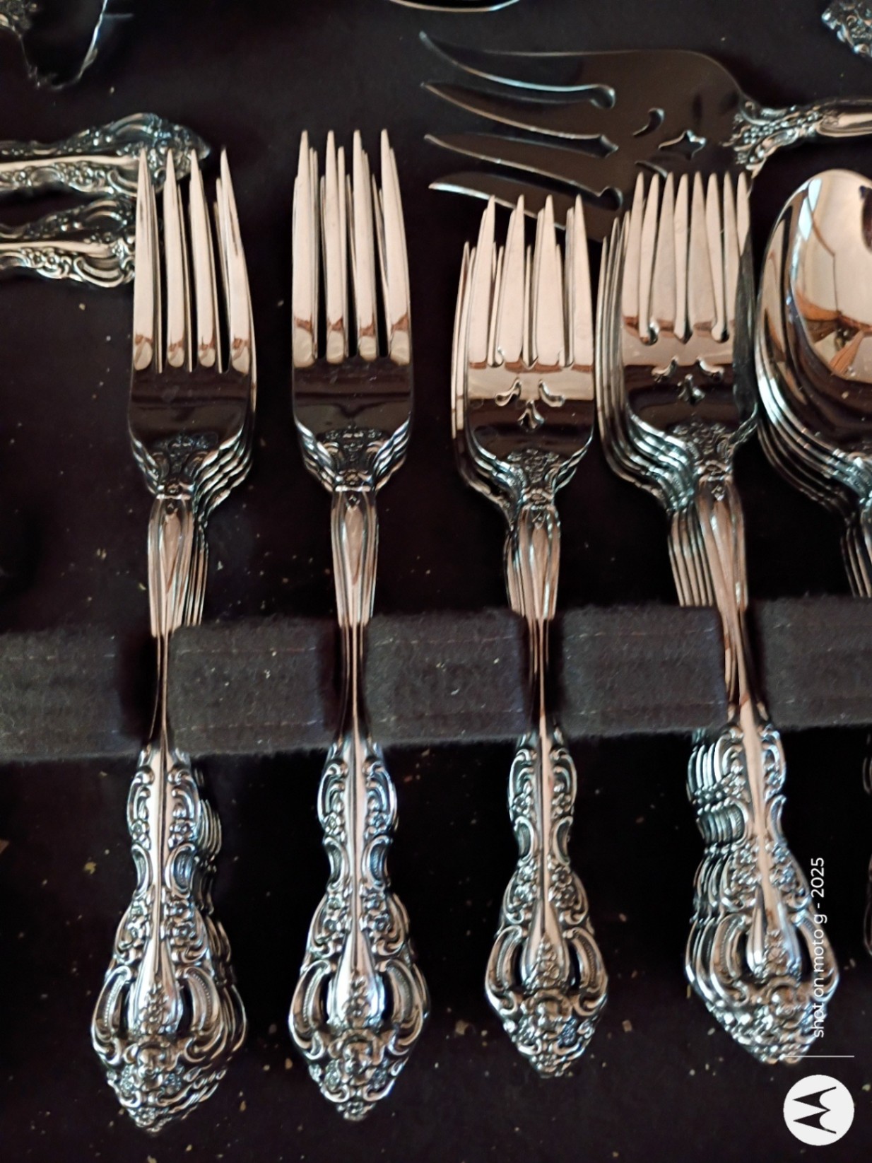 Ornate Silver-Tone Flatware Set - image 5 of 10