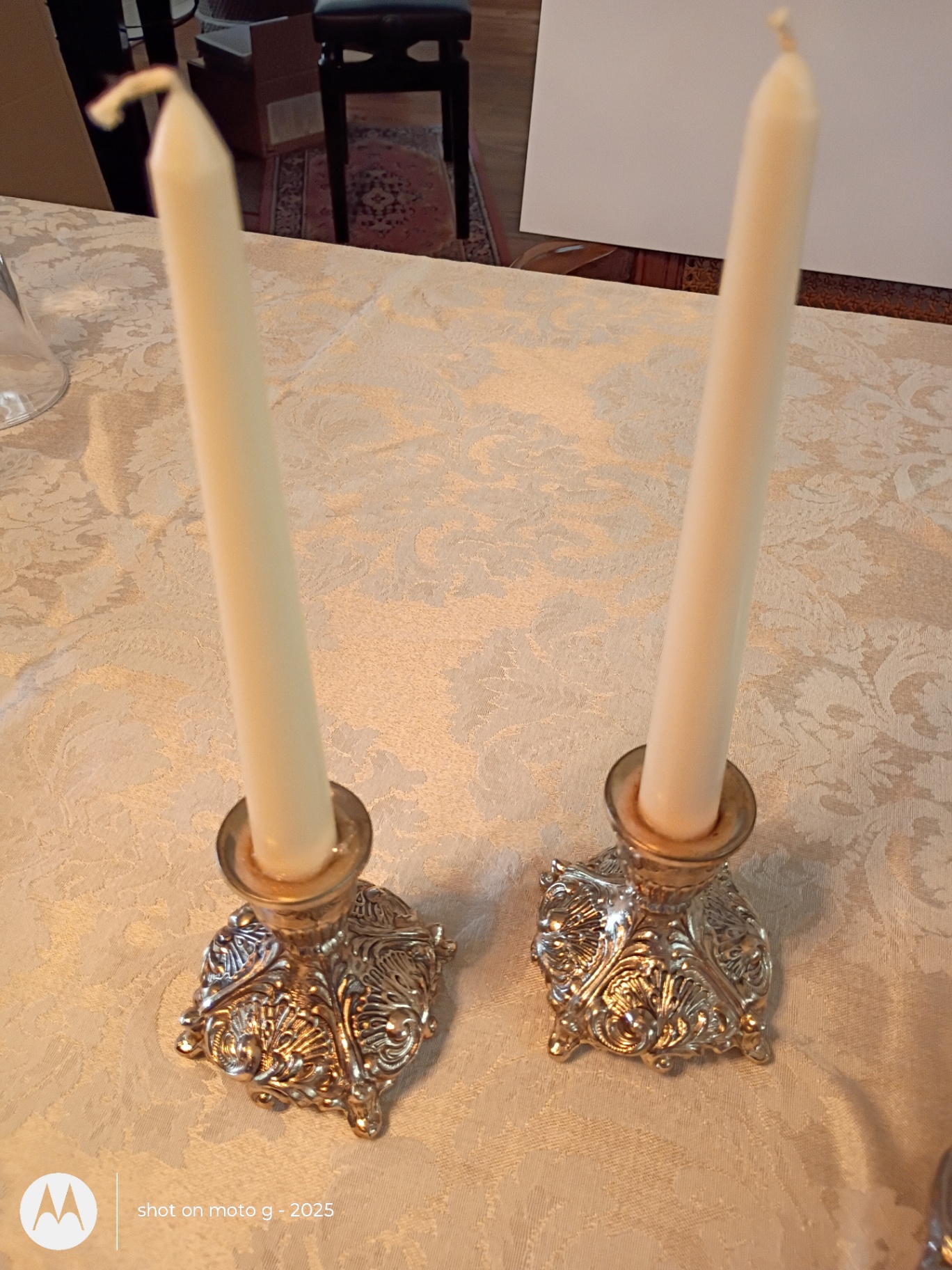 Silver-Tone Tea Service Set with Trays, Candlesticks, and Shakers - image 3 of 6