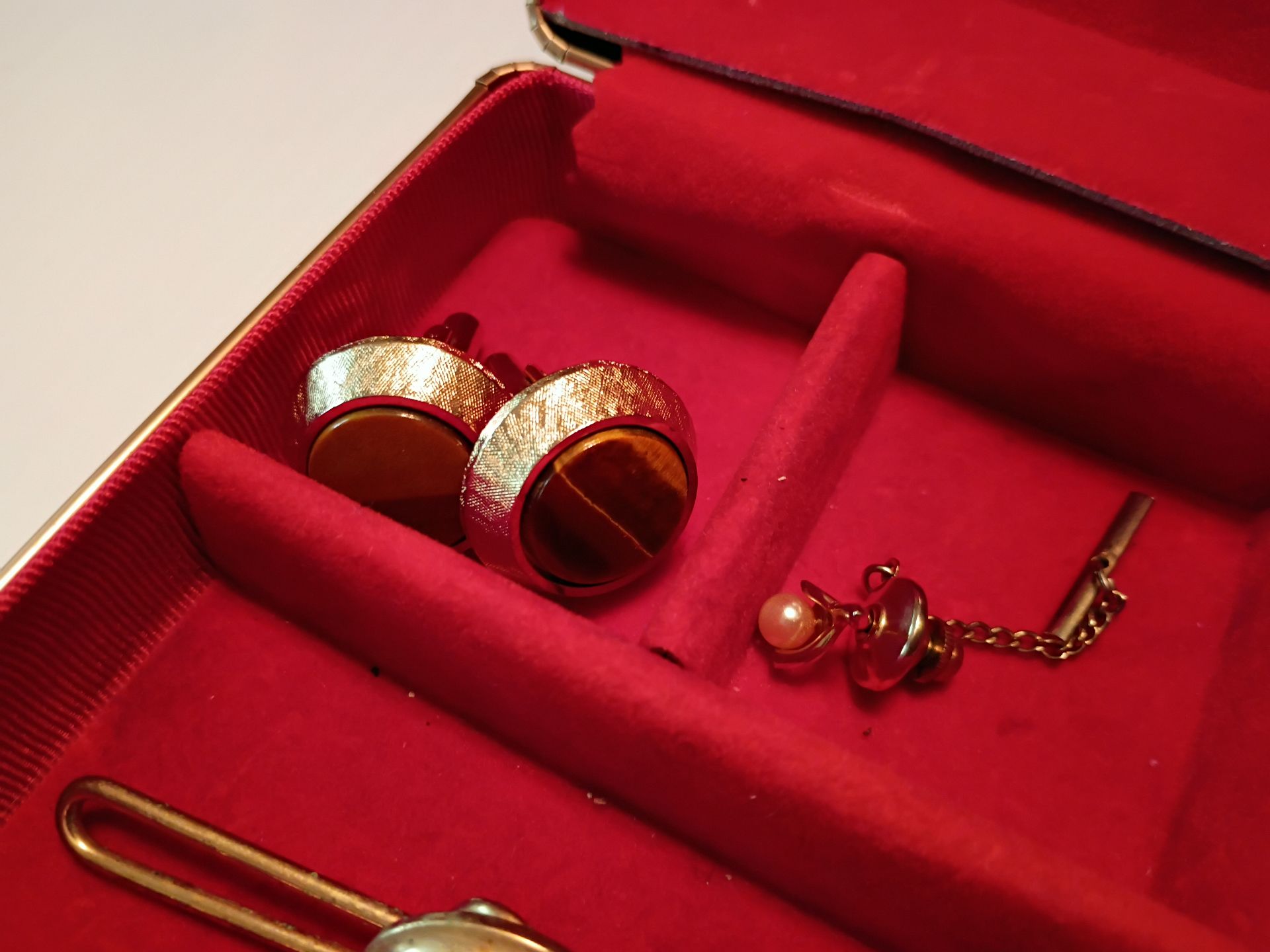 Assorted Cufflinks and Tie Clips in Display Case - image 8 of 8