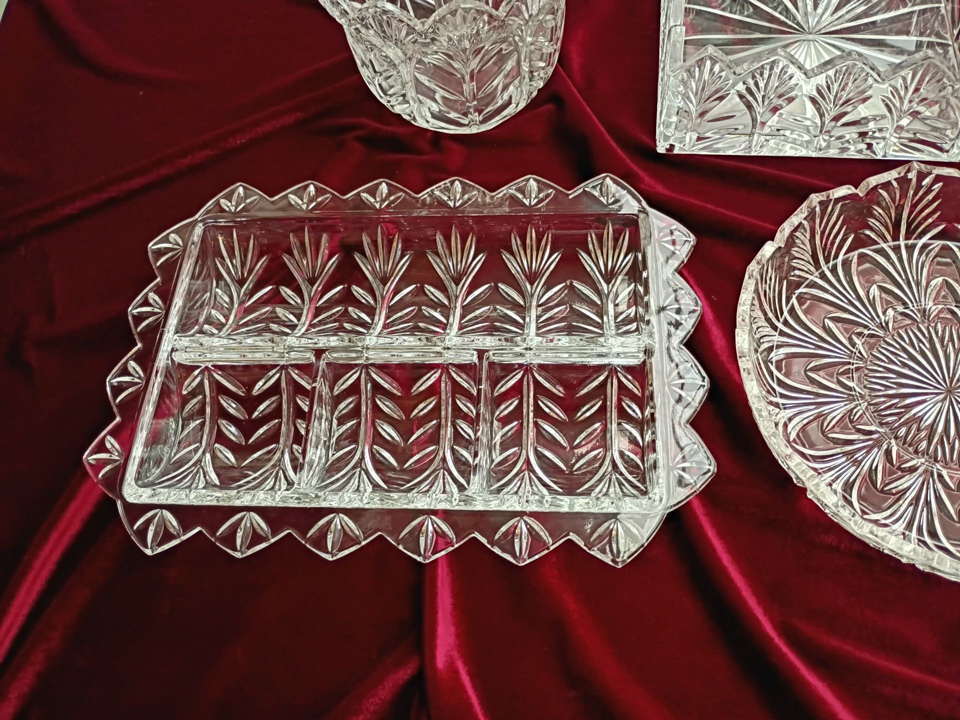 Assorted Cut Glass Serving Dishes and Basket - image 2 of 4