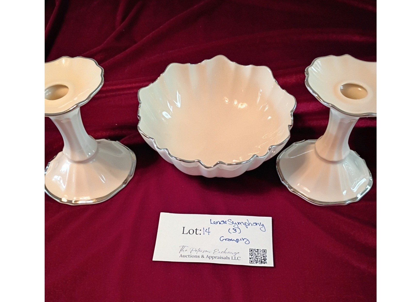 Lenox Symphony Porcelain Bowl and Candlesticks Set - image 1 of 6