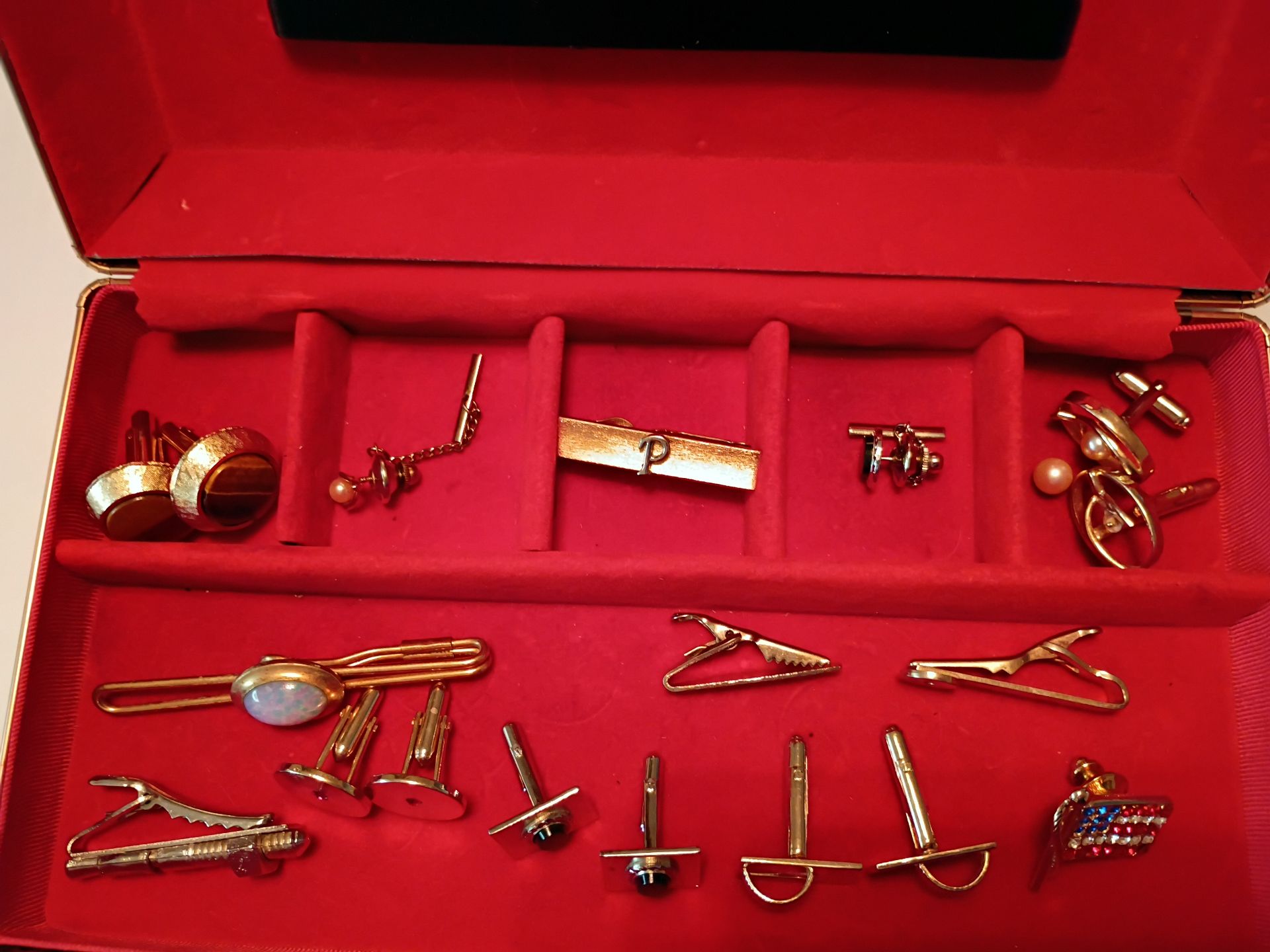 Assorted Cufflinks and Tie Clips in Display Case - image 3 of 8