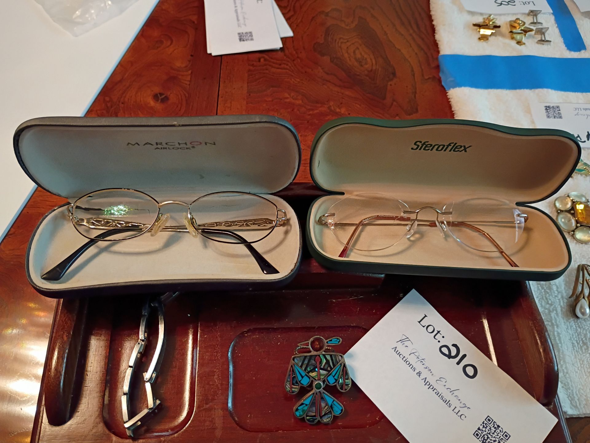 Eyeglasses, Jewelry Box, Clock, and Assorted Costume Jewelry - image 2 of 6