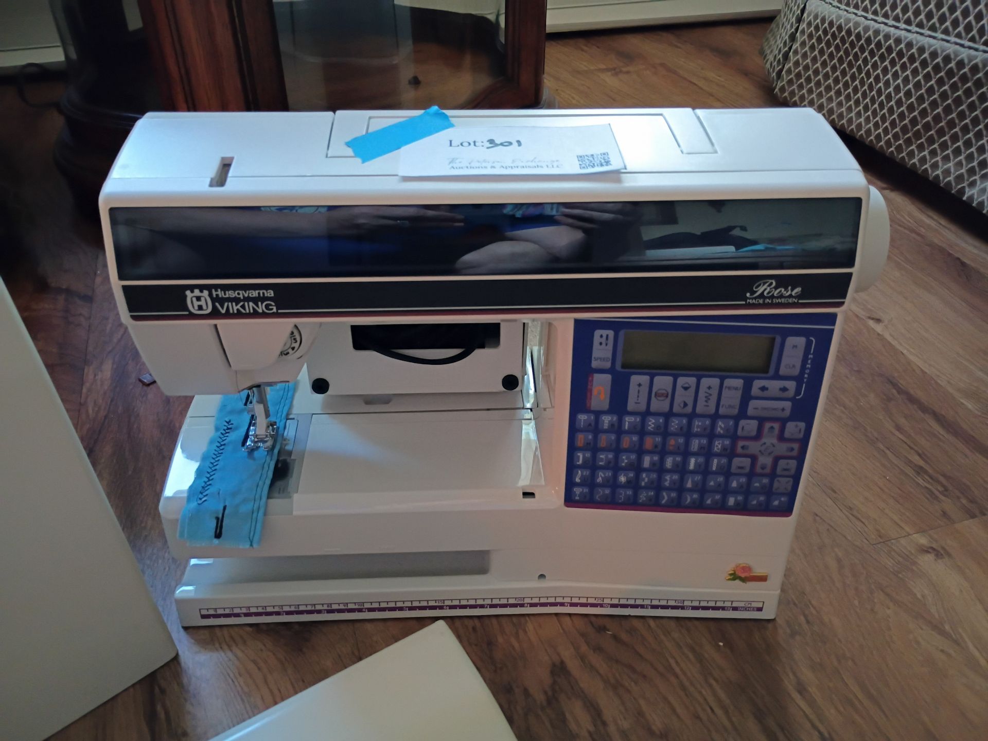 Husqvarna Viking Rose Sewing Machine with Case and Manual - image 4 of 6