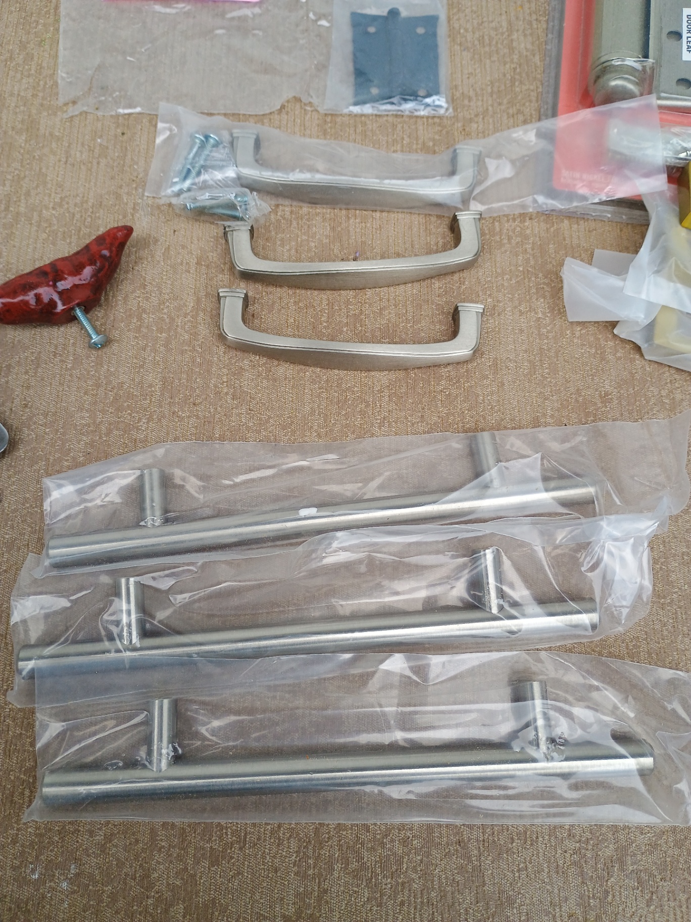 Assorted door and cabinet hardware kit with locks, hinges, and pulls - image 2 of 6