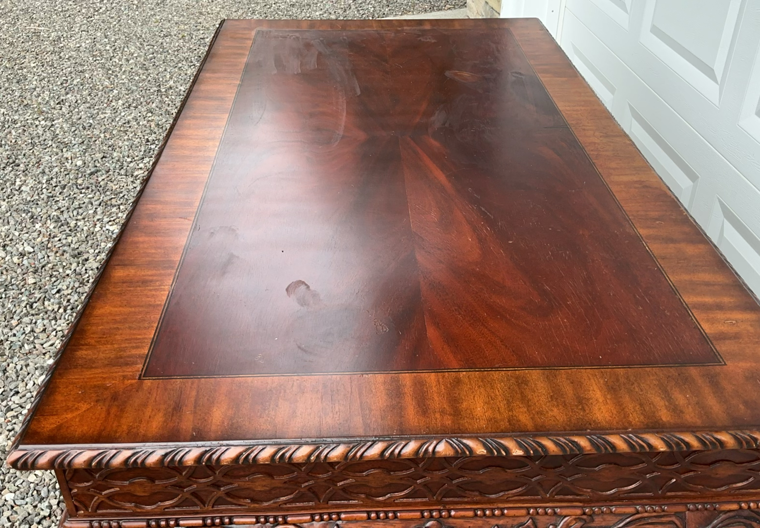 Beautiful Wood Carved Legs Square Table - image 4 of 6