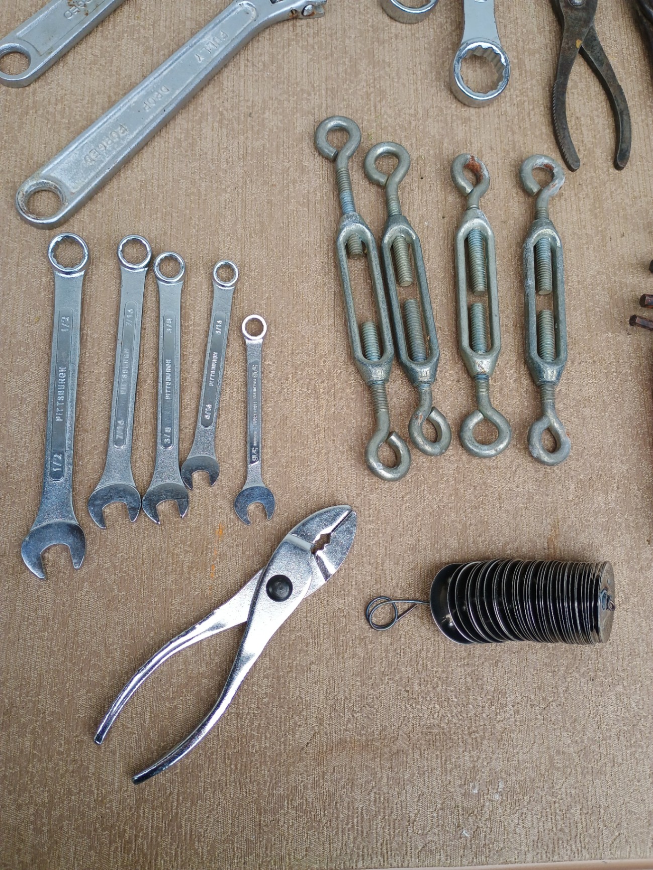 Assorted hand tools including wrenches, pliers and cutters - image 2 of 4