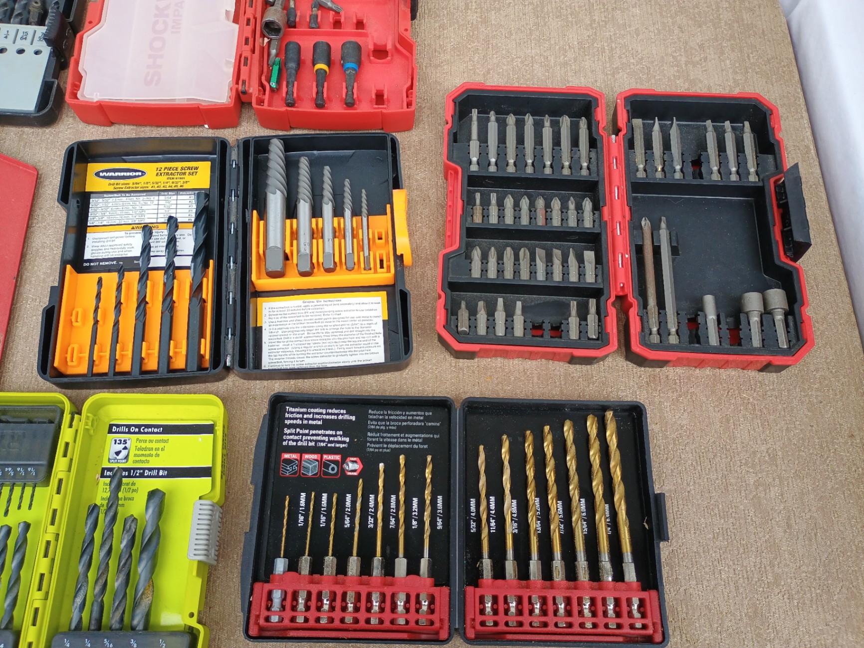 Assorted drill bit sets and drill accessories - image 5 of 6