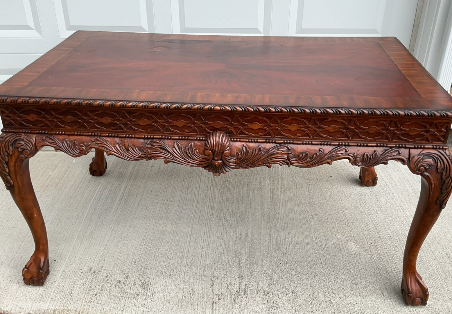 Beautiful Wood Carved Legs Square Table - image 1 of 6