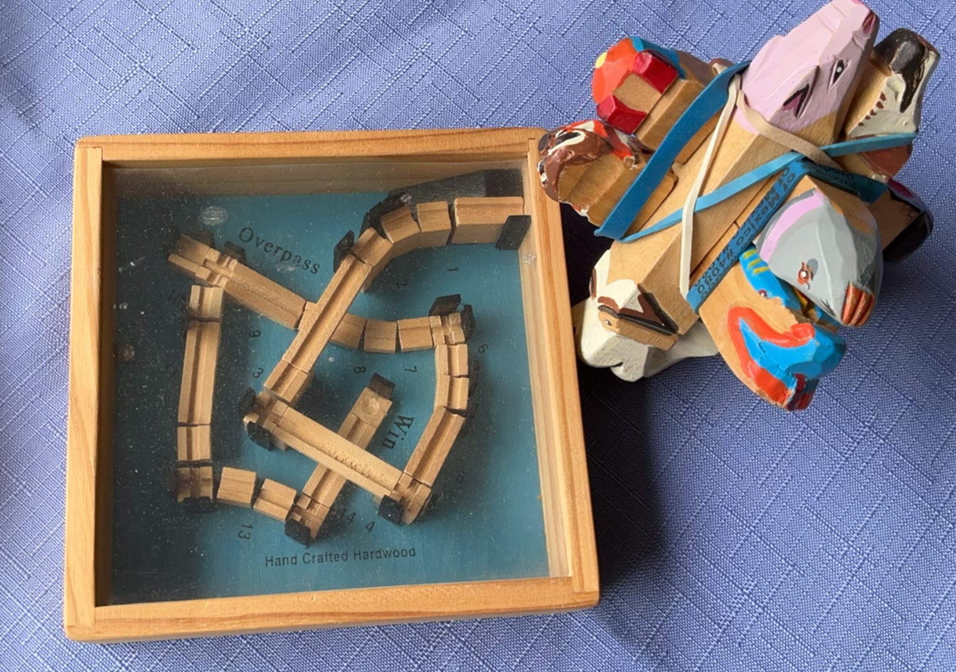 Unique wooden chess set and assorted wooden toys - image 2 of 7